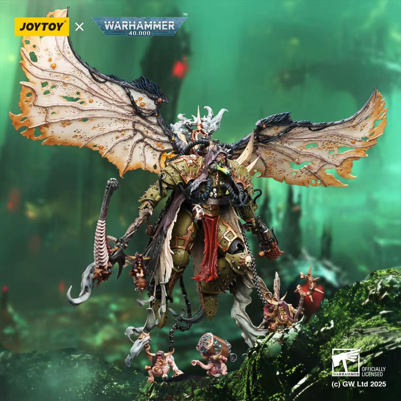 JOYTOY Warhammer 40,000 - Mortarion,Daemon Primarch of Nurgle with Ancient weapons 'The Lantern' and 'Silence'