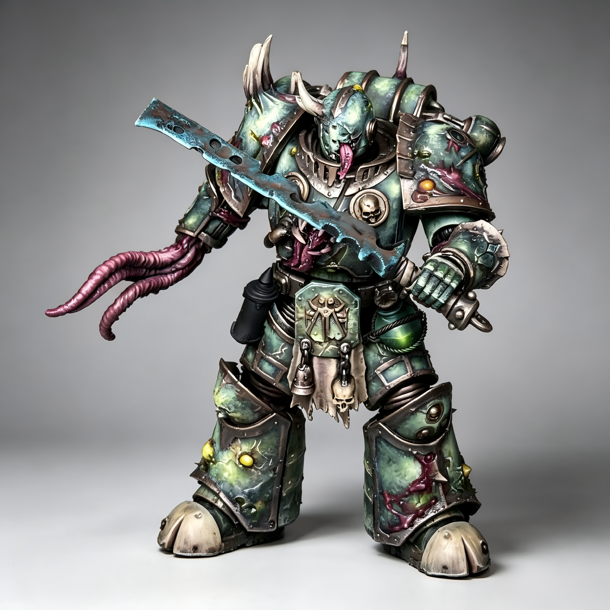 Death Guard Swine Plague Marine - 1/18 Custom (Tentacle Mutation & Plague Cleaver)