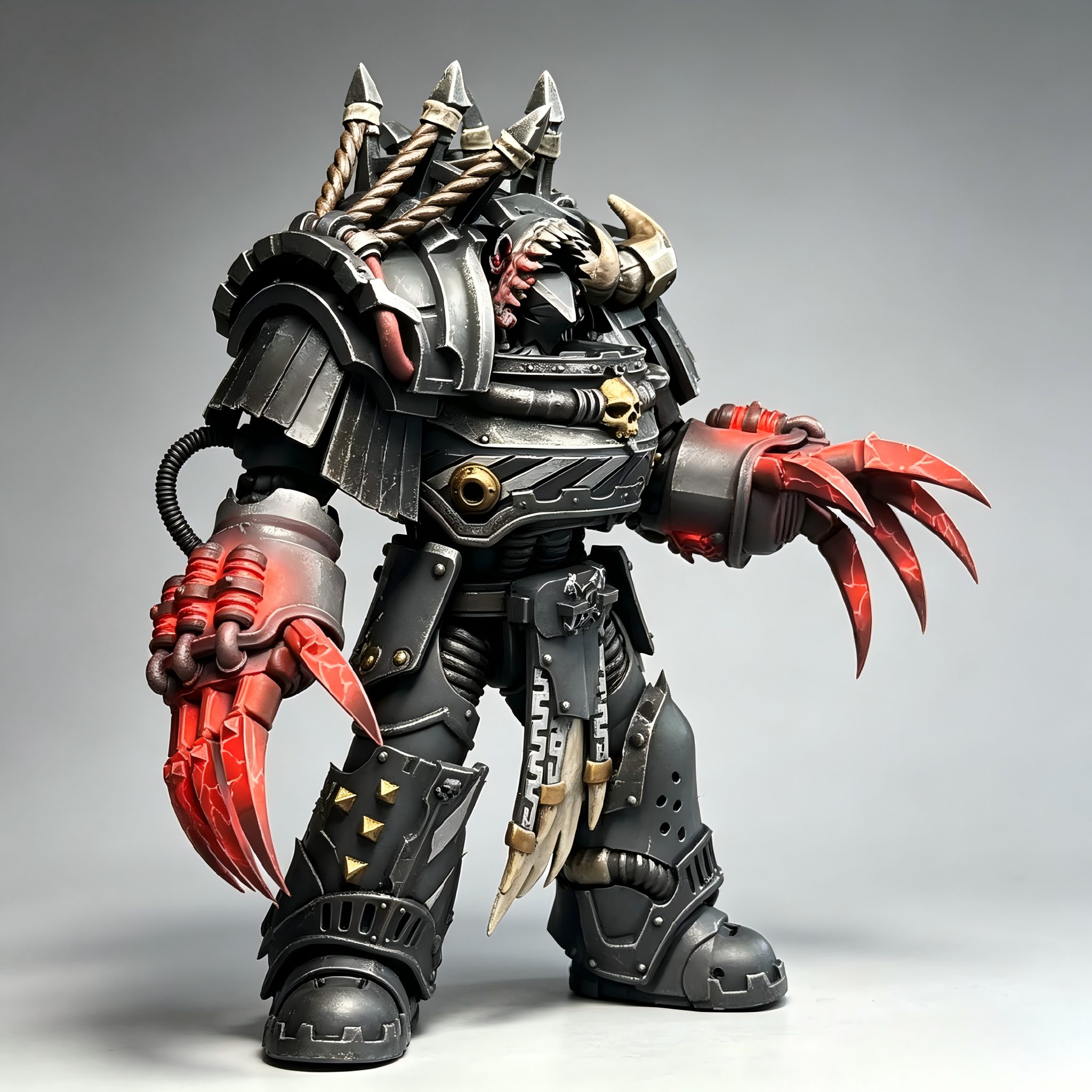 Carcharodons Cataphractii Terminator - 1/18 Custom (Dual Crimson Lightning Claws & Shark Maw Armor)