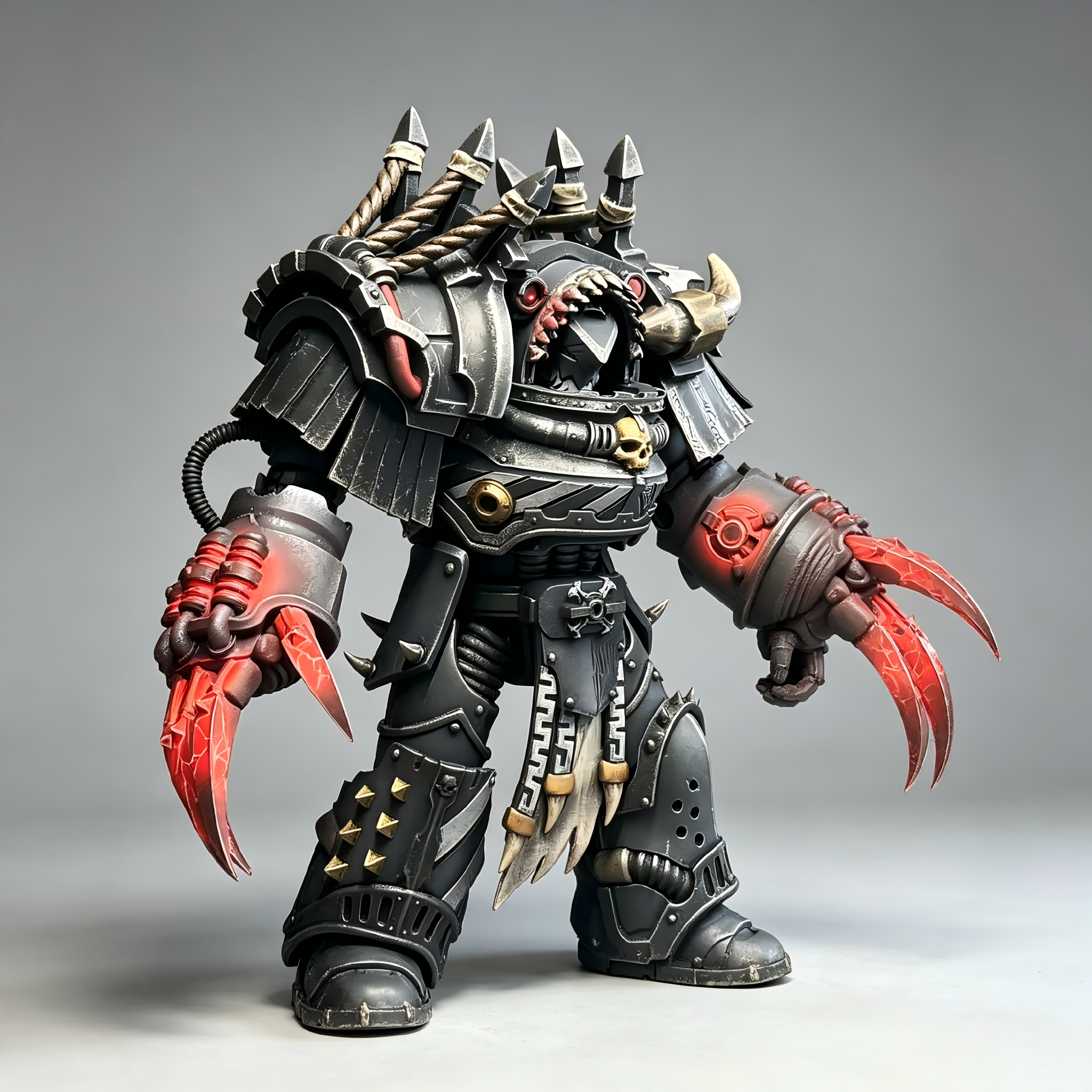 Carcharodons Cataphractii Terminator - 1/18 Custom (Dual Crimson Lightning Claws & Shark Maw Armor)