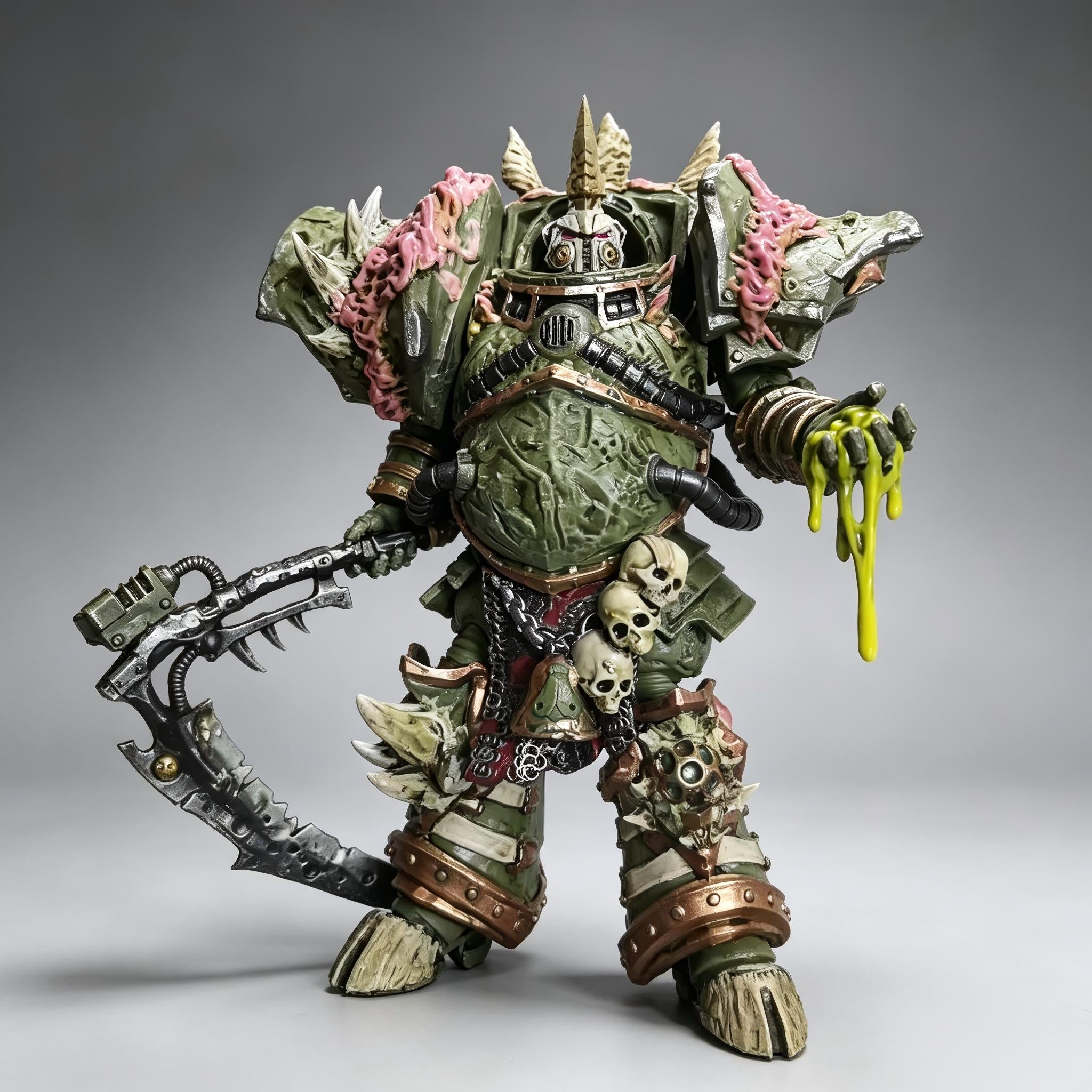 Death Guard Typhus Style Deathshroud Terminator - 1/18 Custom (Manreaper Scythe & Toxic Slime)