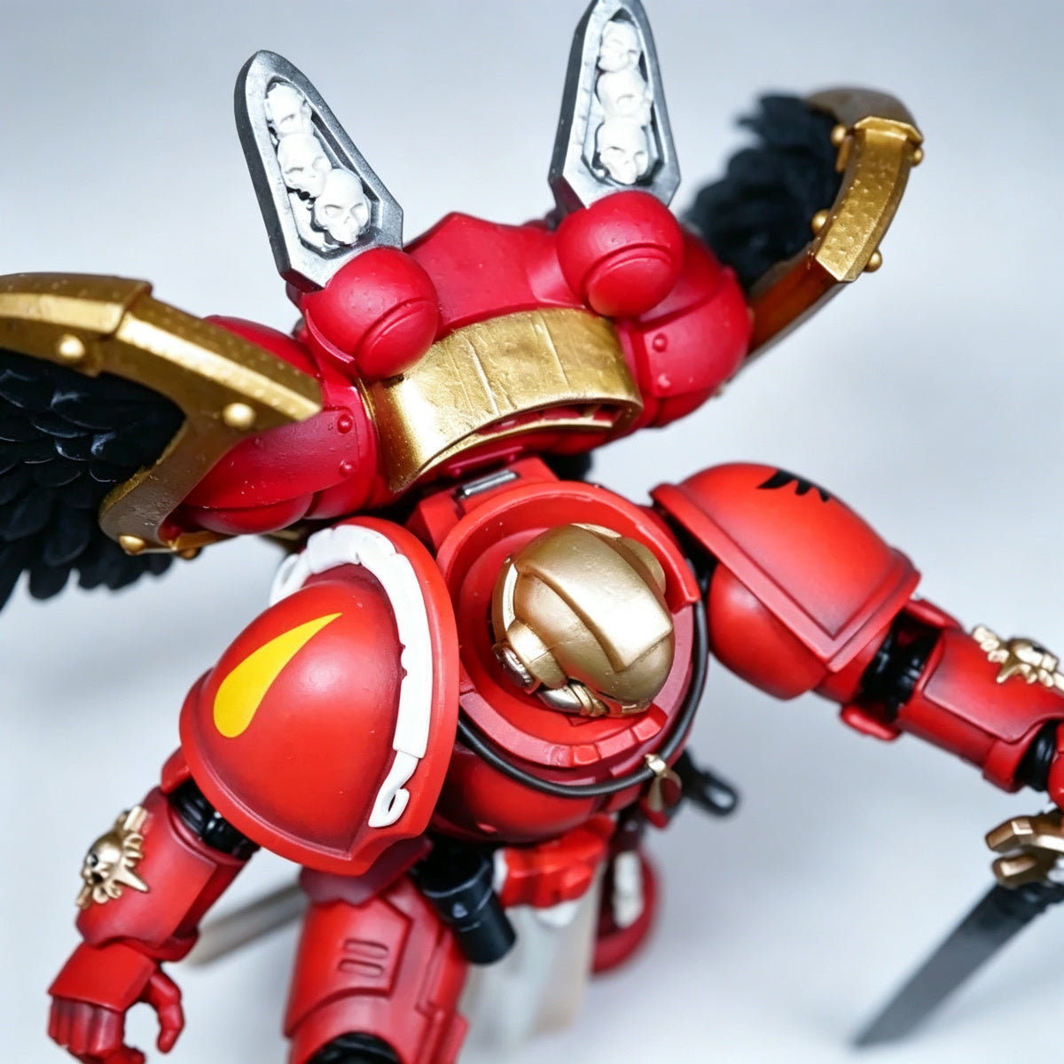 Custom Blood Angels Jump Pack - Black Wings & Gold X-Cross
