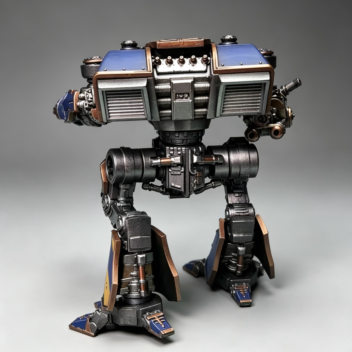 Warhound Scout Titan (10inches ) - 1/18 Custom Hand-Painted Mecha (Cobalt Blue & Gold)