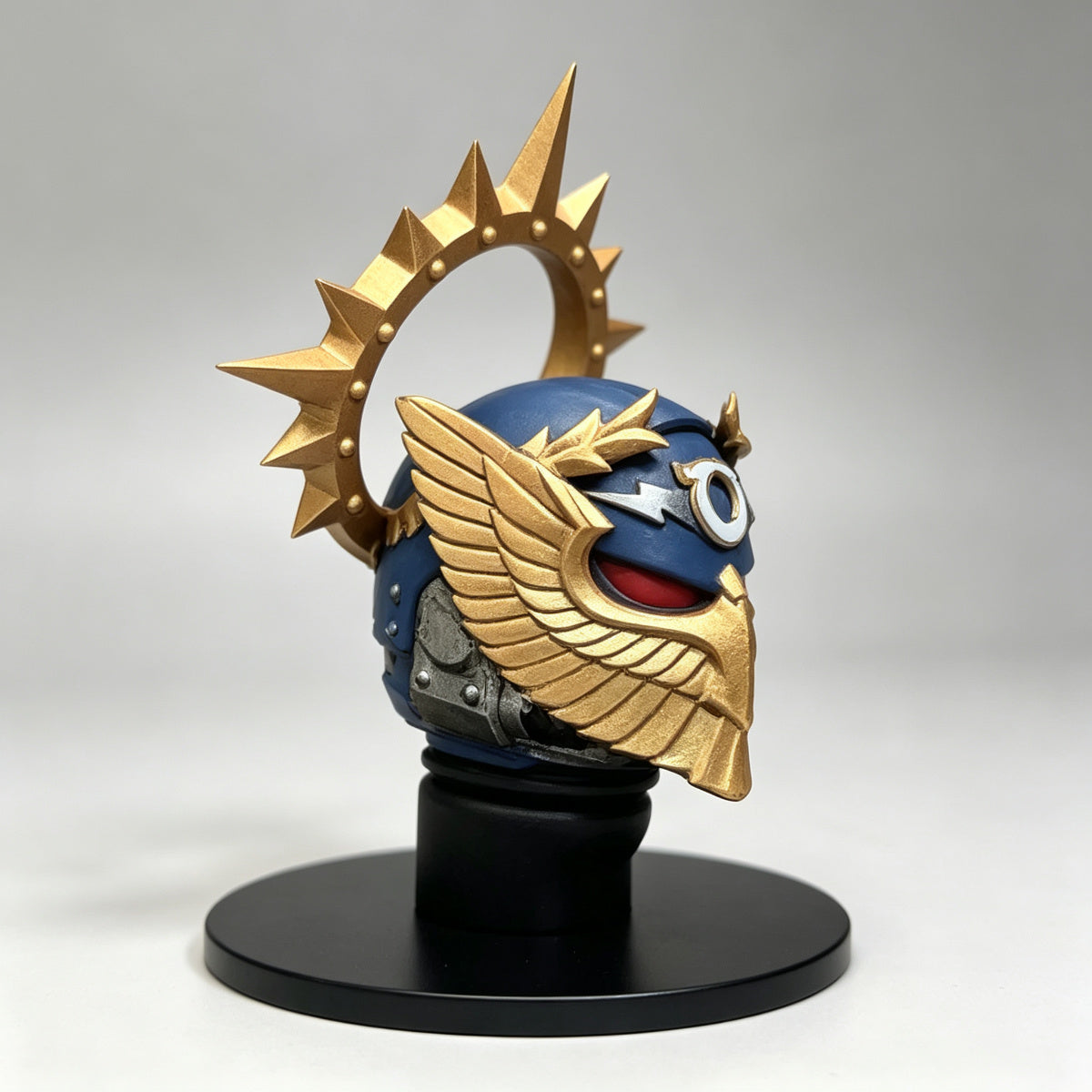 Custom Roboute Guilliman Helmet with Iron Halo - 1/18 Action Figure Upgrade