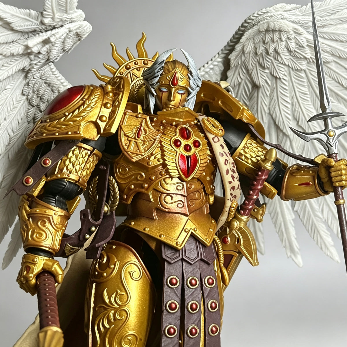 Custom Blood Angels Sanguinary Guard Mask - 1/18 Action Figure Upgrade