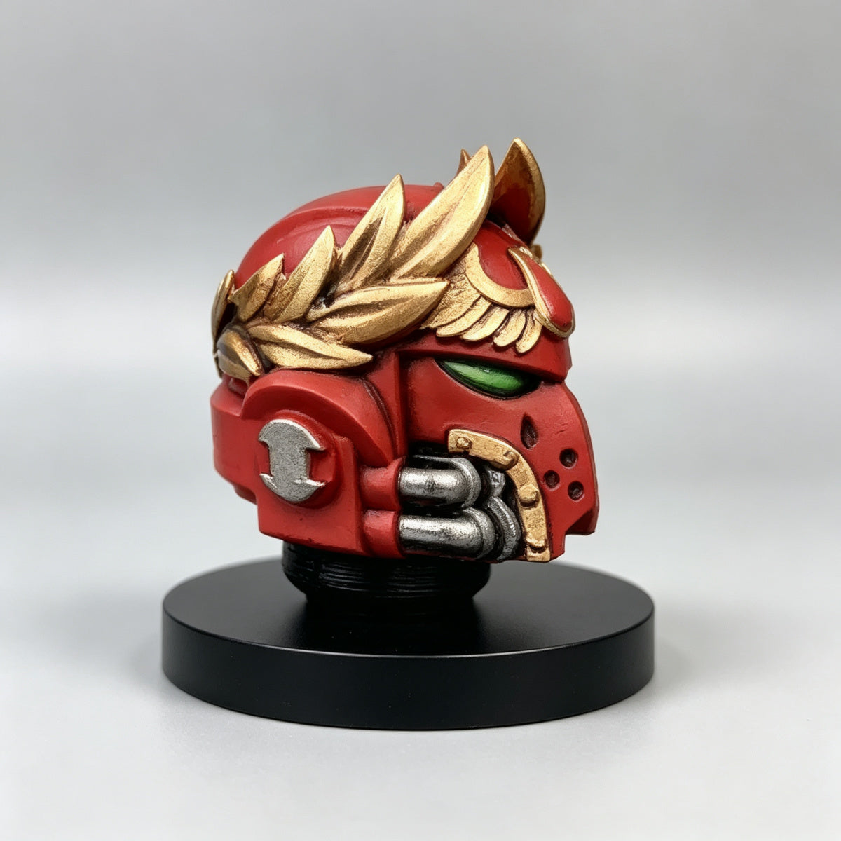 Custom Blood Angels Laurel Wreath Helmet - 1/18 Action Figure Upgrade