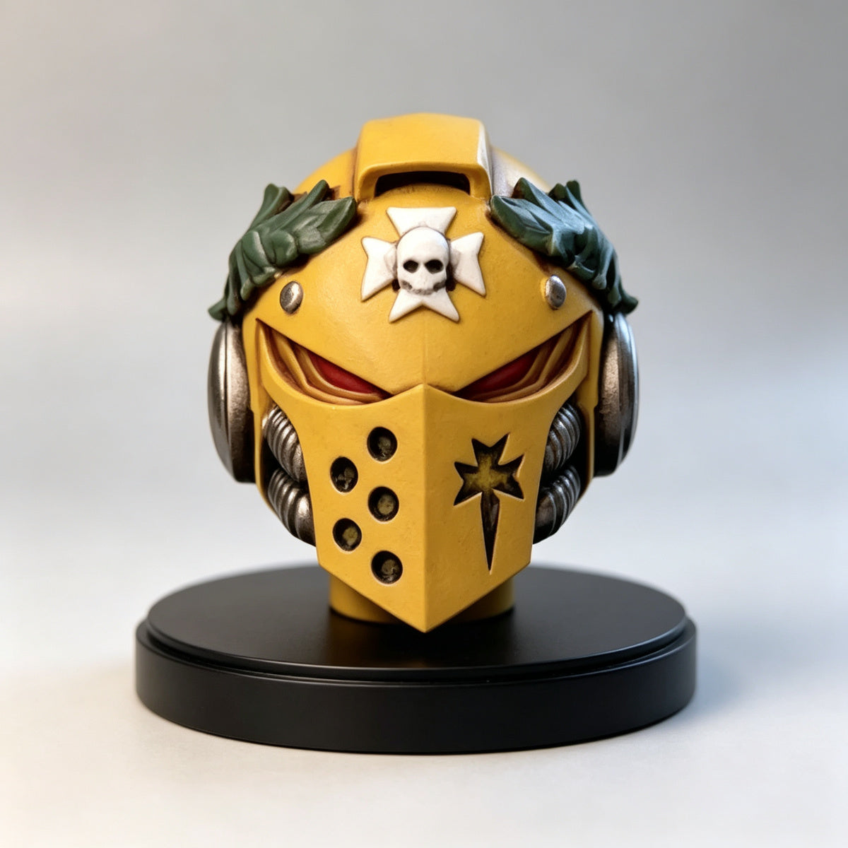 Custom Imperial Fists Laurel Wreath Helmet - 1/18 Action Figure Upgrade