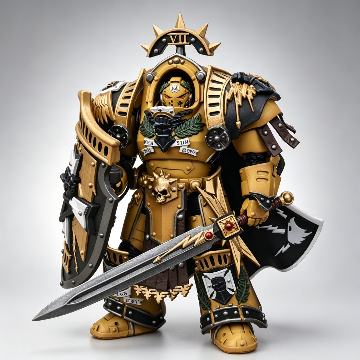Custom Imperial Fists Laurel Wreath Helmet - 1/18 Action Figure Upgrade