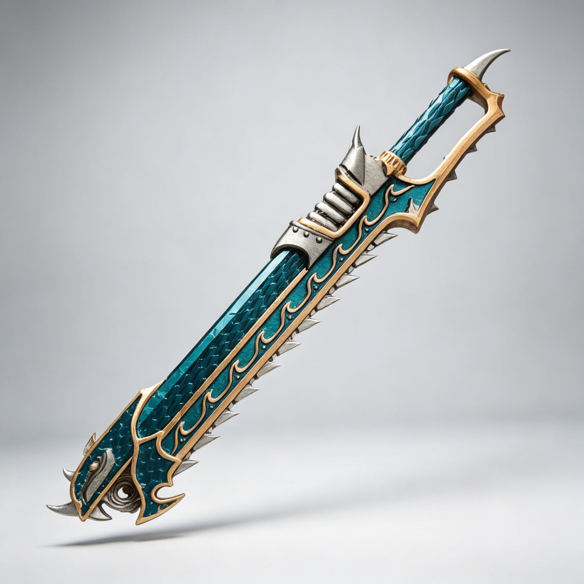 Custom Alpha Legion Chainsword with Scale Pattern - 1/18 Action Figure Upgrade