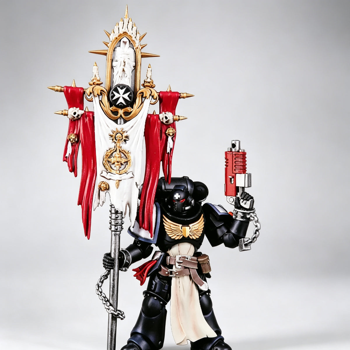 Custom Black Templars Flag - Shrine Top & Relic Cross