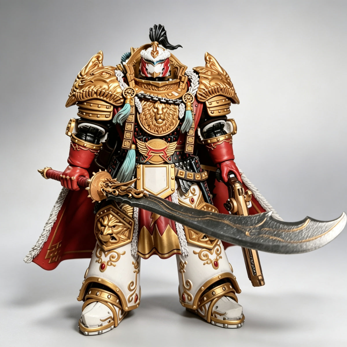 Custom Curved Power Dao with Damascus Pattern - 1/18 Action Figure Weapon Upgrade