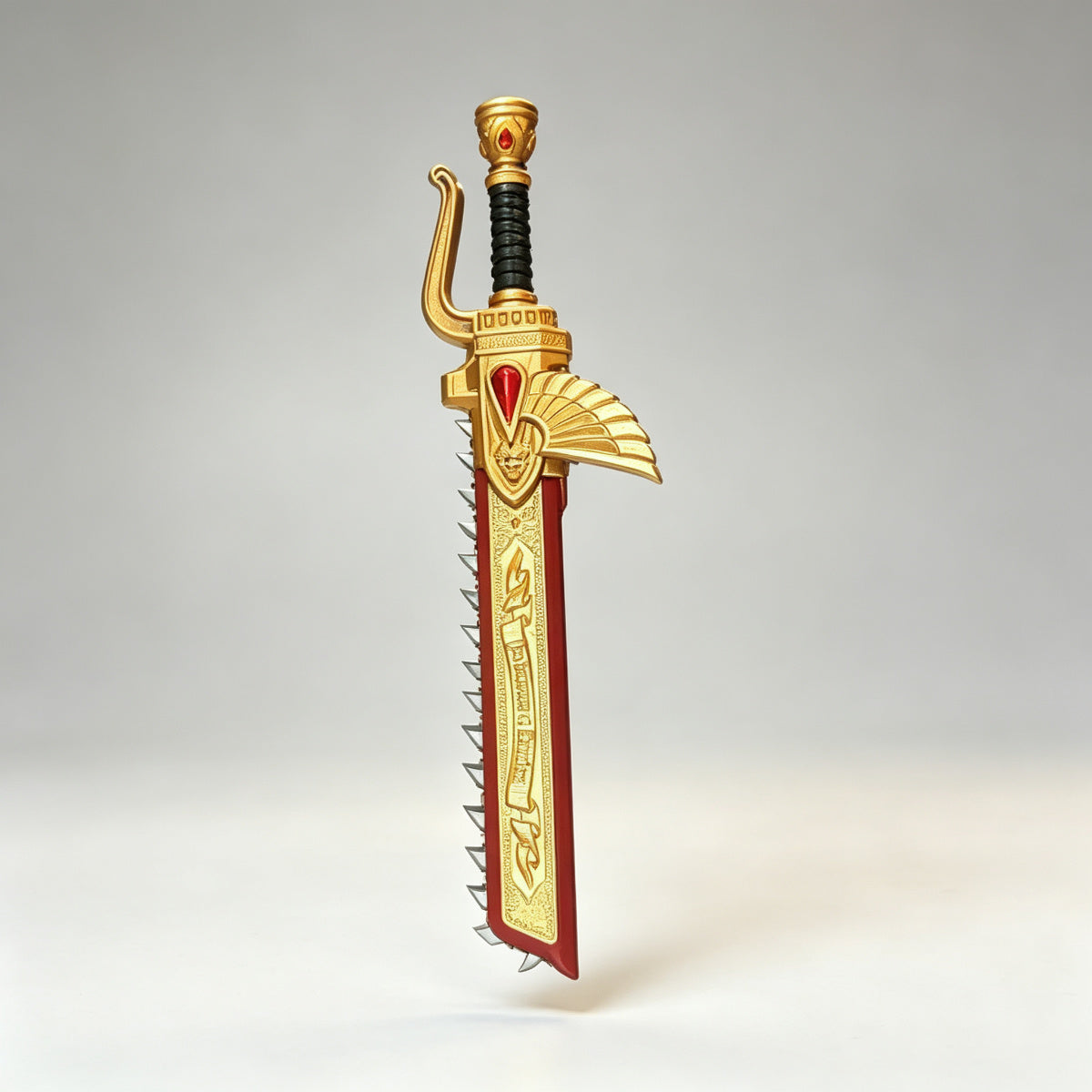 Custom Relic Winged Eviscerator Chainsword with Ruby Gem - 1/18 Action Figure Weapon Upgrade