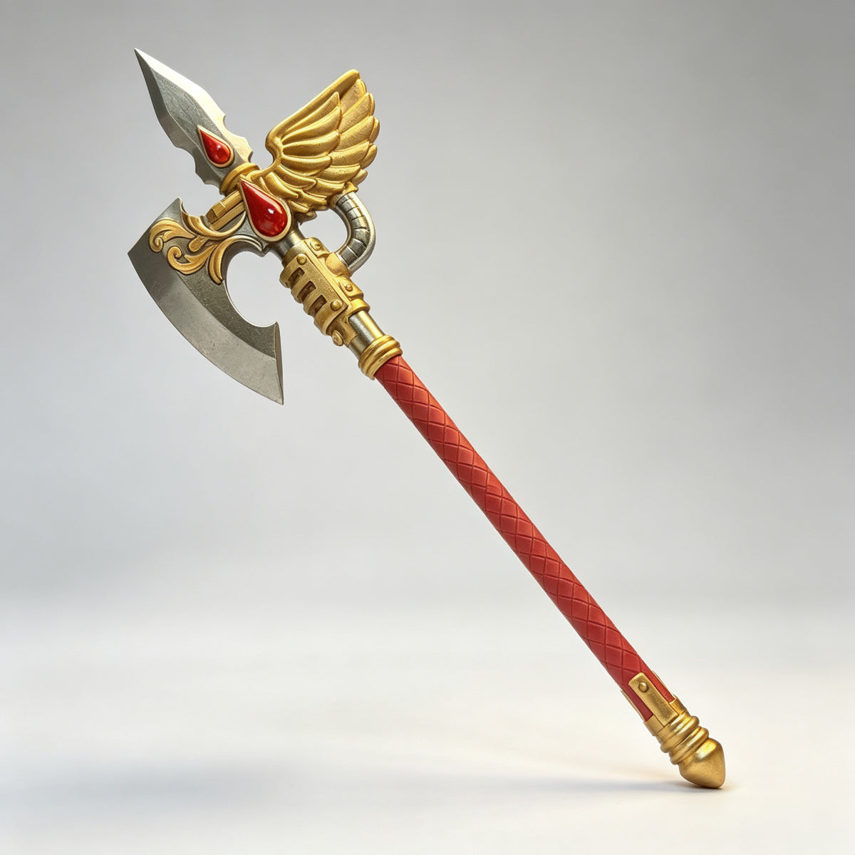 Custom Relic Guardian Power Axe with Ruby Gem - 1/18 Action Figure Weapon Upgrade