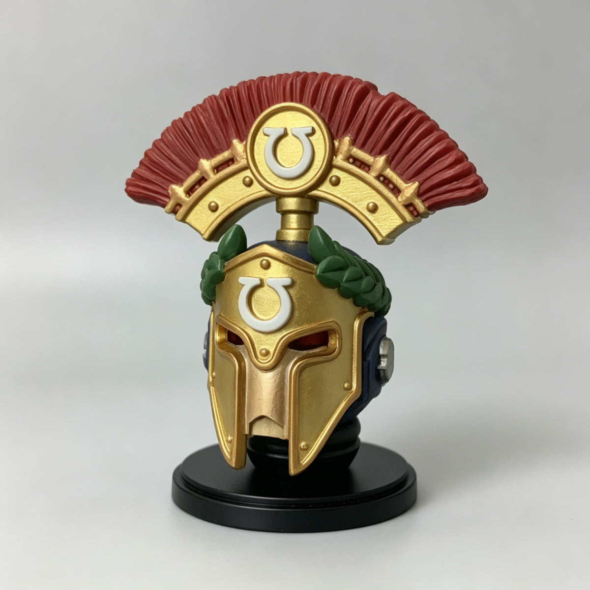 Custom Ultramarines Suzerain Golden Crested Helmet - 1/18 Action Figure Head Sculpt Upgrade