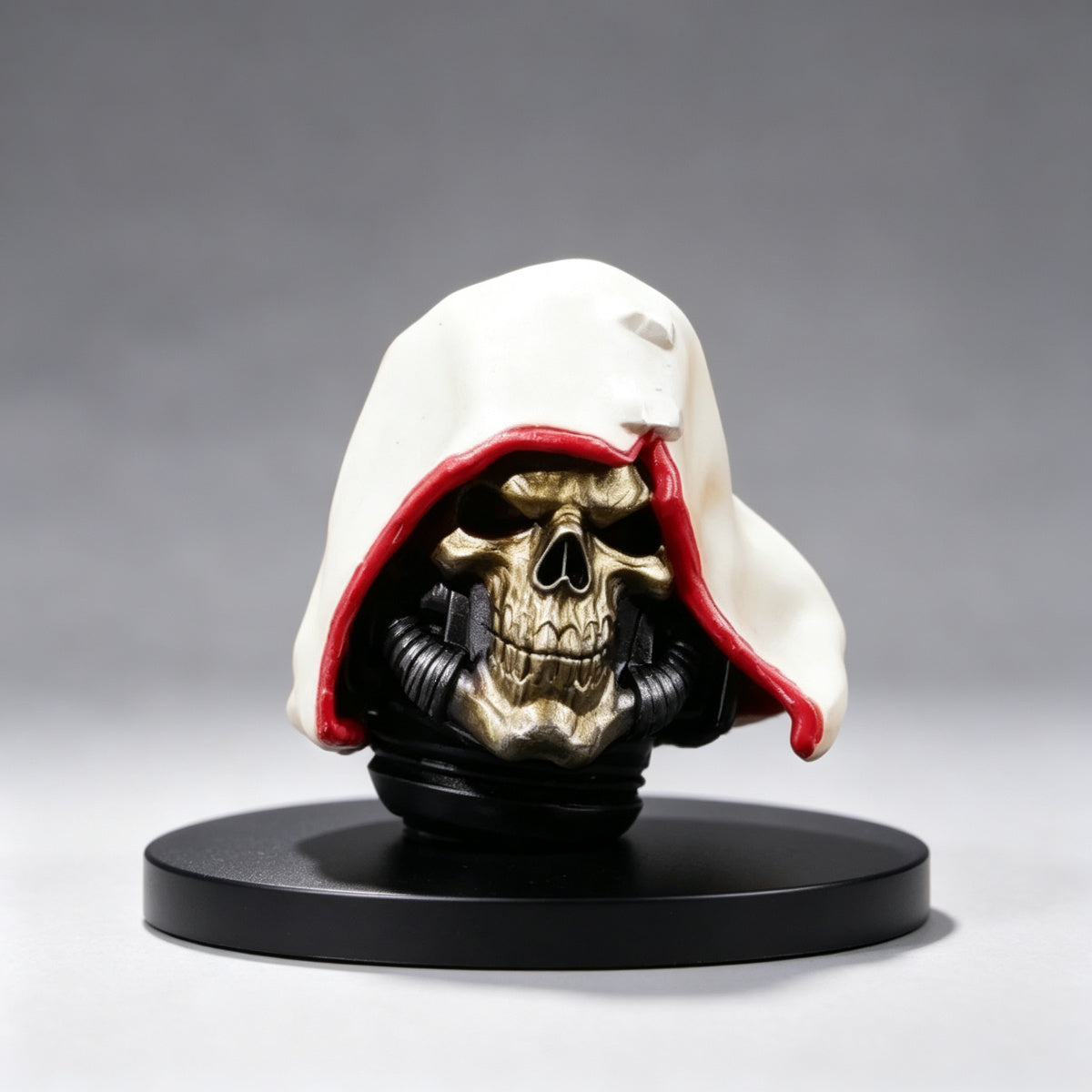 Custom Cypher Helmet - White Hood & Gold Skull