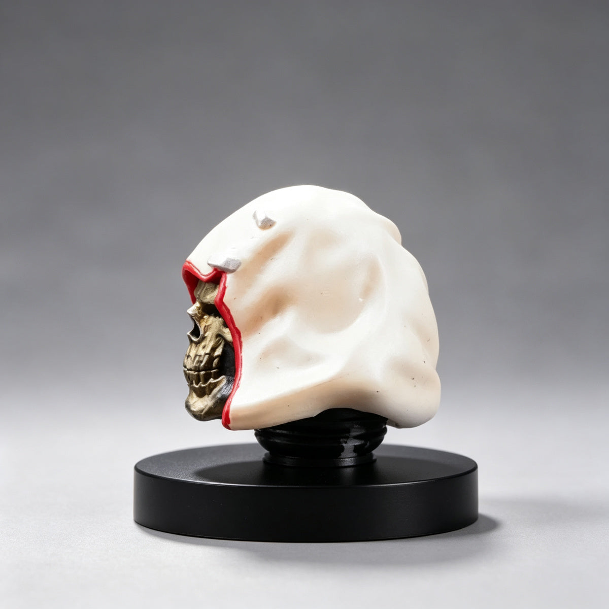 Custom Cypher Helmet - White Hood & Gold Skull