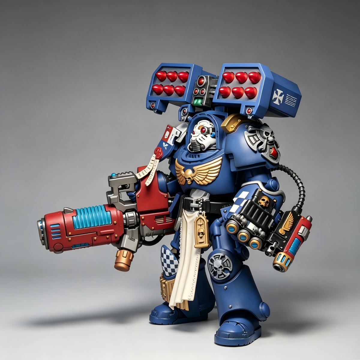1/18 Ultramarines Indomitus Terminator Heavy Firepower Veteran - Custom Hand-Painted Action Figure (1-of-1)