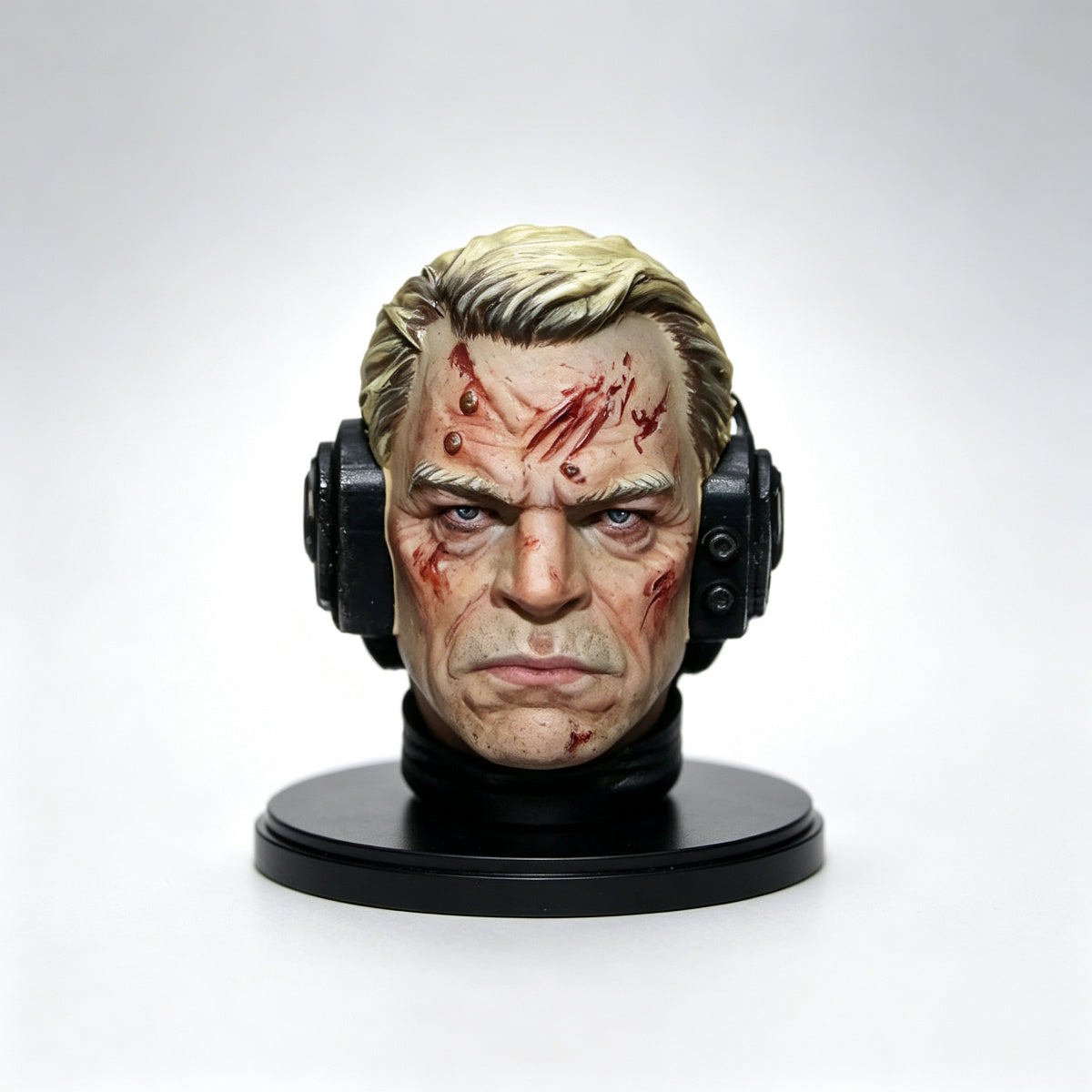 Custom Ultramarines Captain Agemman Unhelmeted Head Sculpt - 1/18 Action Figure Head Upgrade