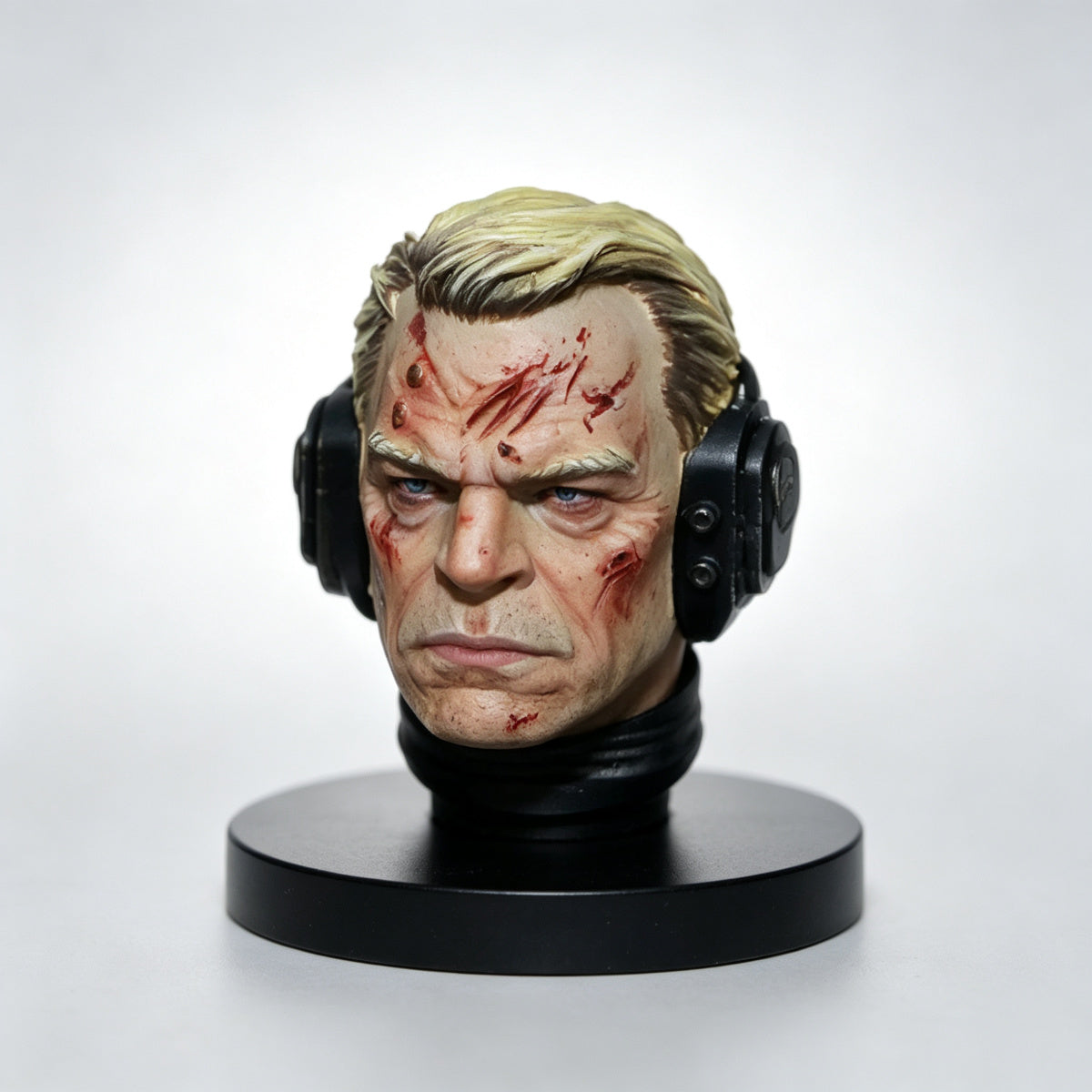 Custom Ultramarines Captain Agemman Unhelmeted Head Sculpt - 1/18 Action Figure Head Upgrade