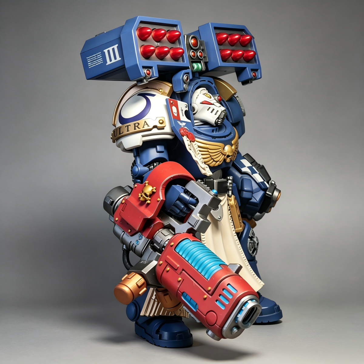 1/18 Ultramarines Indomitus Terminator Heavy Firepower Veteran - Custom Hand-Painted Action Figure (1-of-1)