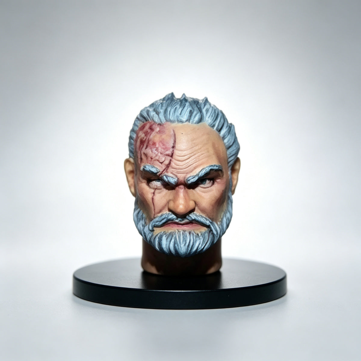 Custom Ultramarines Scarred Veteran Unhelmeted Head Sculpt - 1/18 Action Figure Head Upgrade