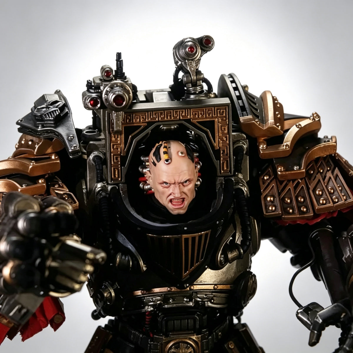 Custom Iron Warriors Perturabo Primarch Unhelmeted Head Sculpt - Custom Action Figure Head Upgrade