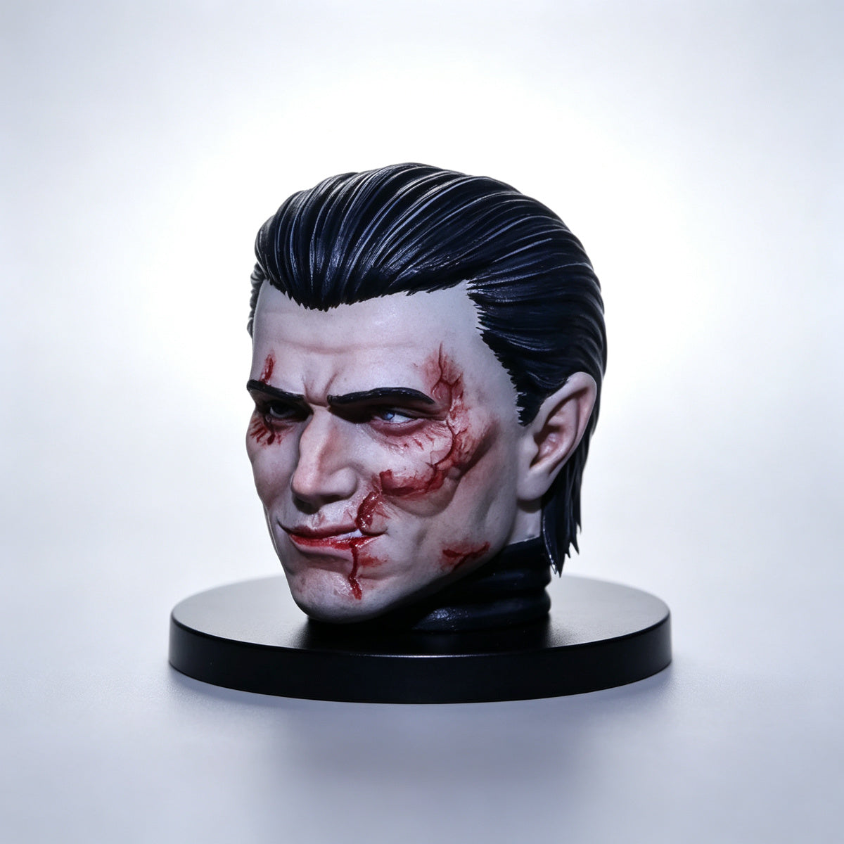 Custom Night Lords Sevatar Unhelmeted Head Sculpt - 1/18 Action Figure Head Upgrade