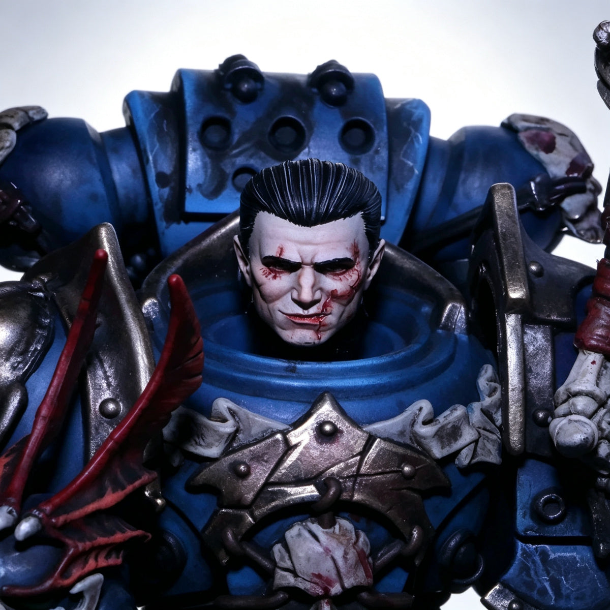Custom Night Lords Sevatar Unhelmeted Head Sculpt - 1/18 Action Figure Head Upgrade