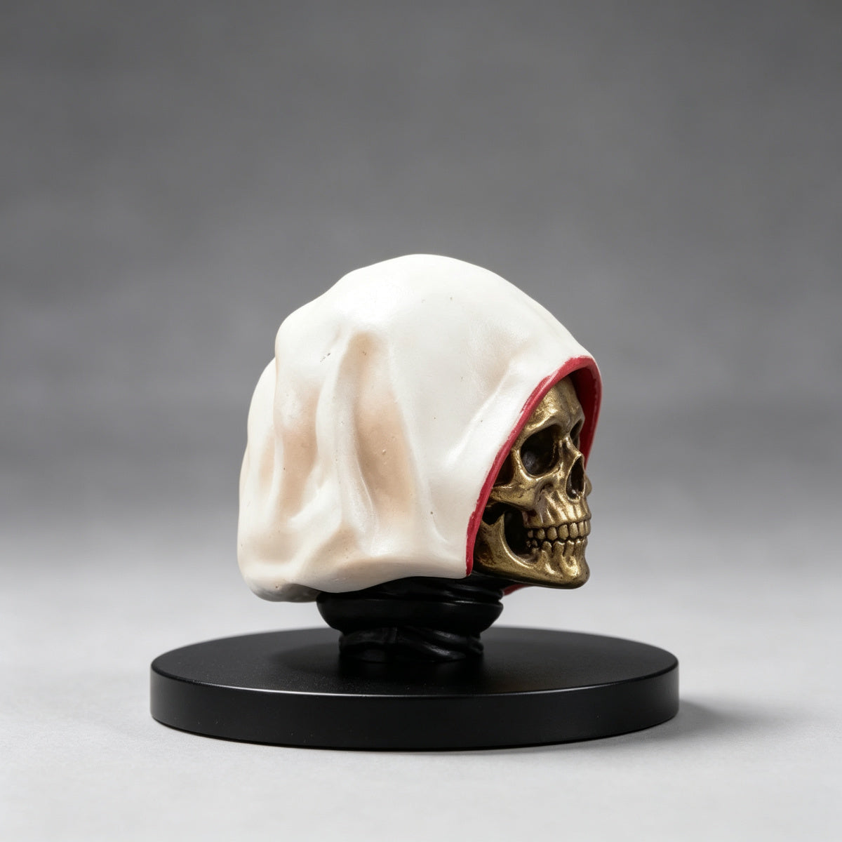 Custom Cypher Helmet - White Hood & Gold Skull