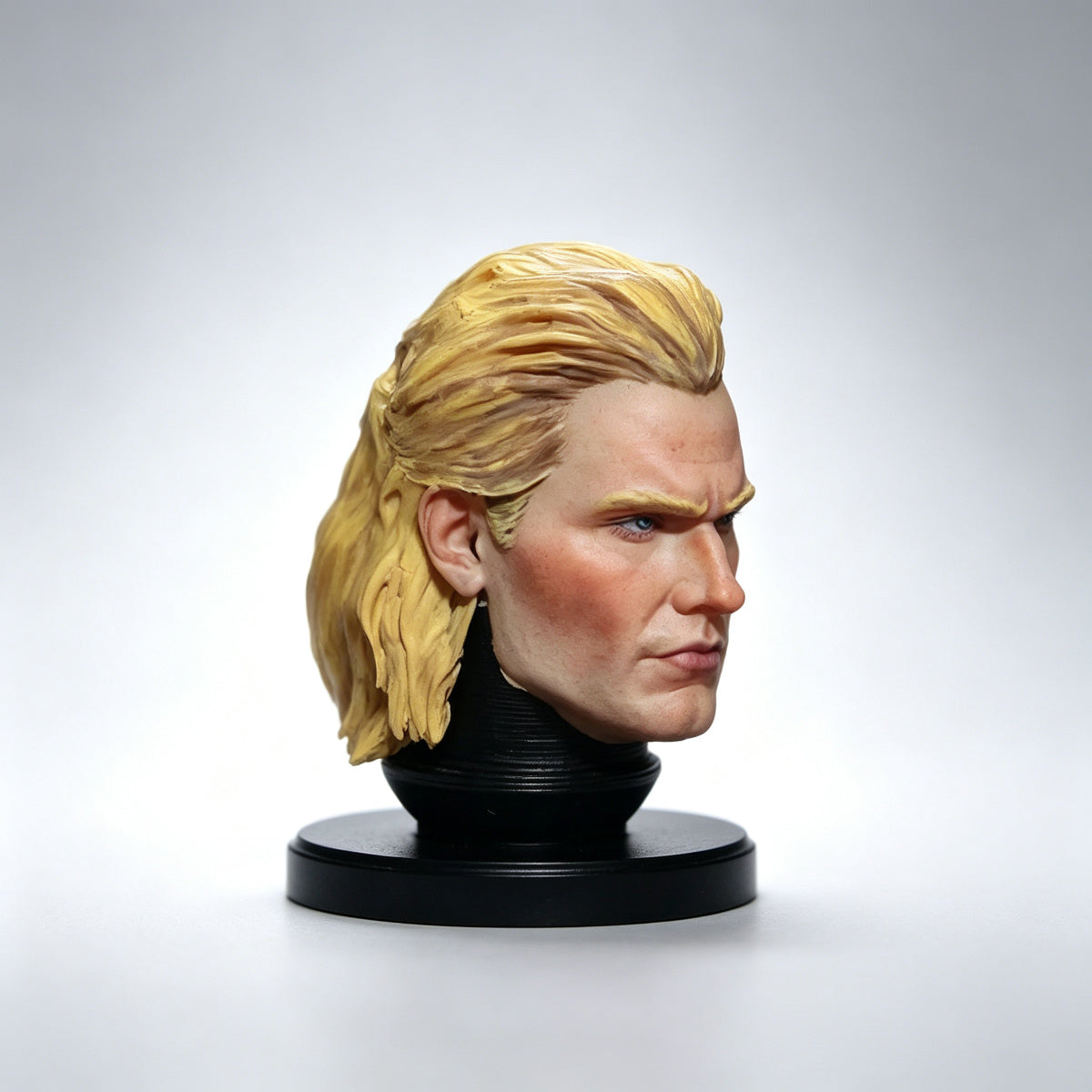 Custom Blood Angels Mephiston Unhelmeted Head Sculpt - 1/18 Action Figure Head Upgrade