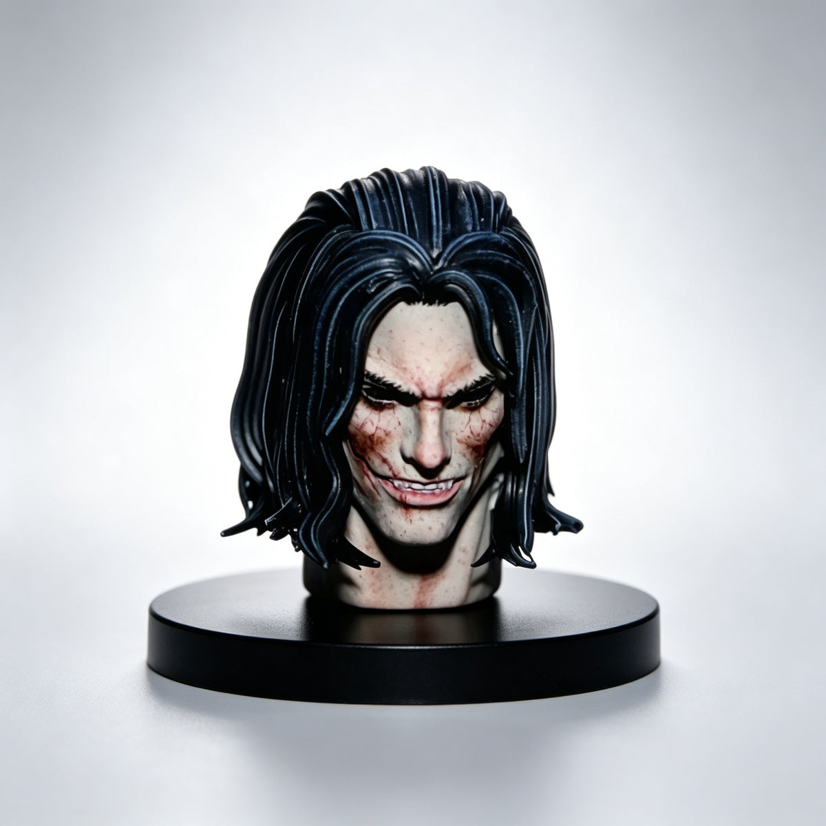 Custom Night Lords Konrad Curze Primarch Unhelmeted Head Sculpt - Custom Action Figure Head Upgrade