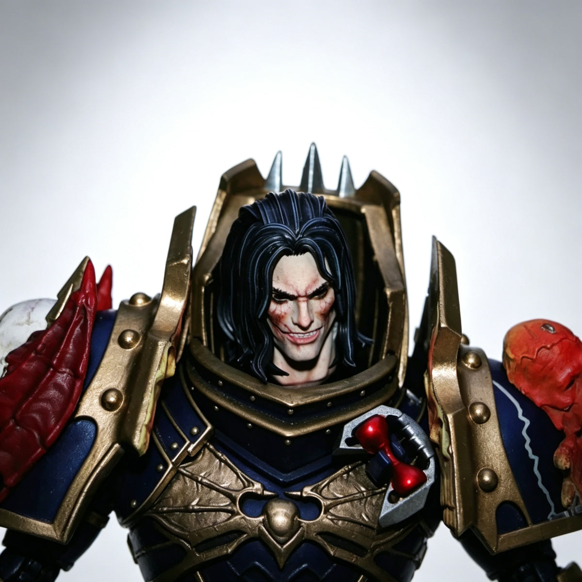 Custom Night Lords Konrad Curze Primarch Unhelmeted Head Sculpt - Custom Action Figure Head Upgrade