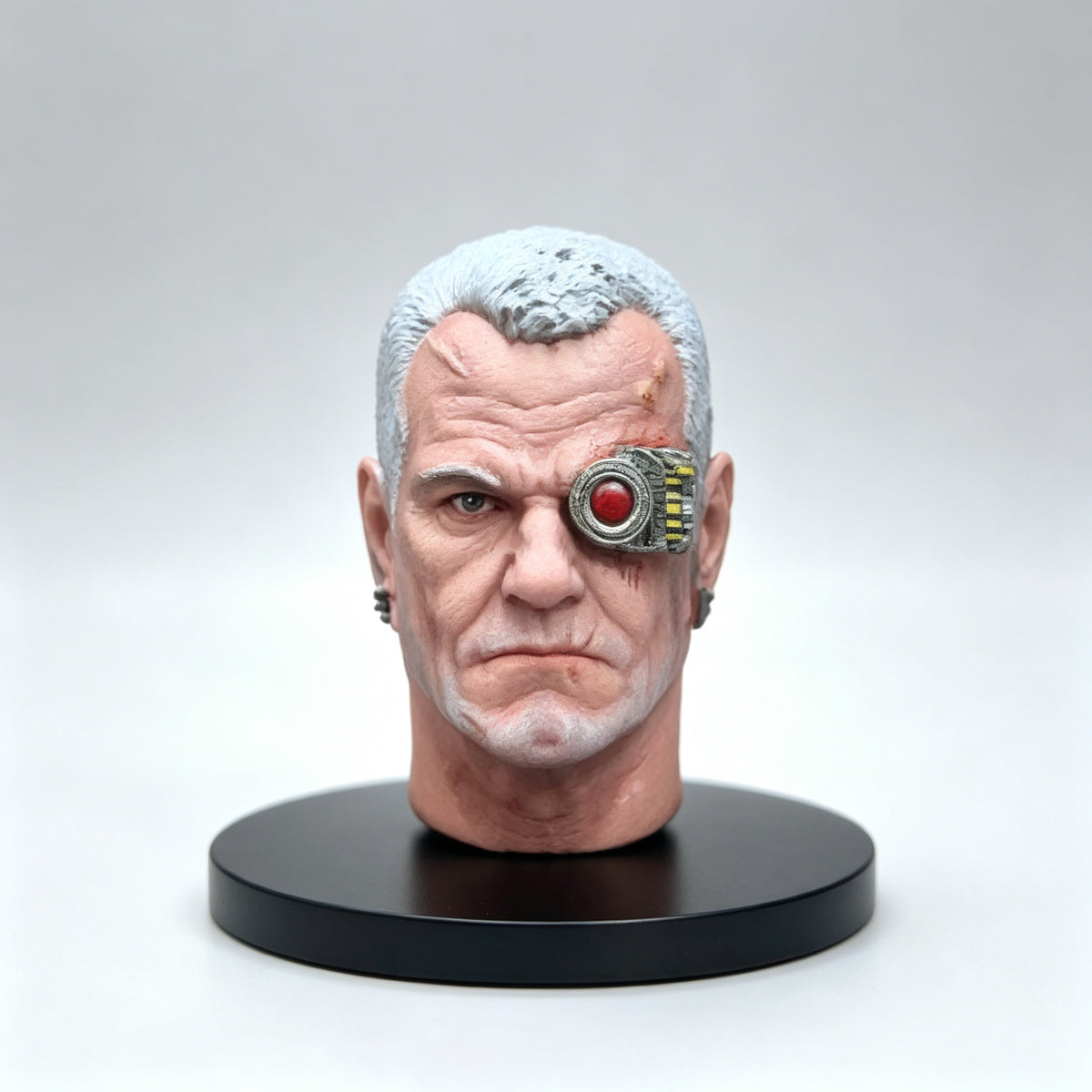 Custom Ultramarines Bionic Eye Veteran Unhelmeted Head Sculpt - 1/18 Action Figure Head Upgrade