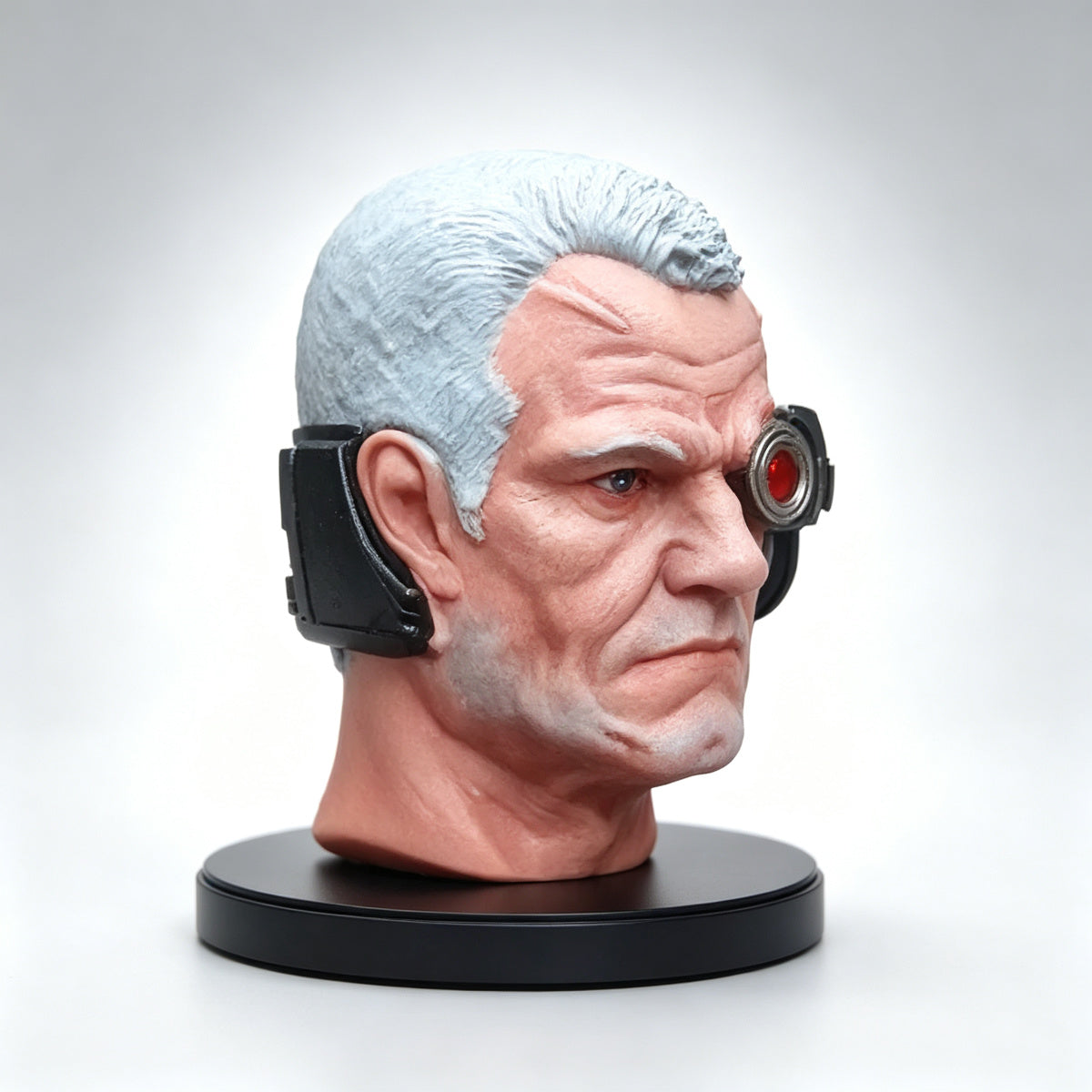 Custom Ultramarines Bionic Eye Veteran Unhelmeted Head Sculpt - 1/18 Action Figure Head Upgrade