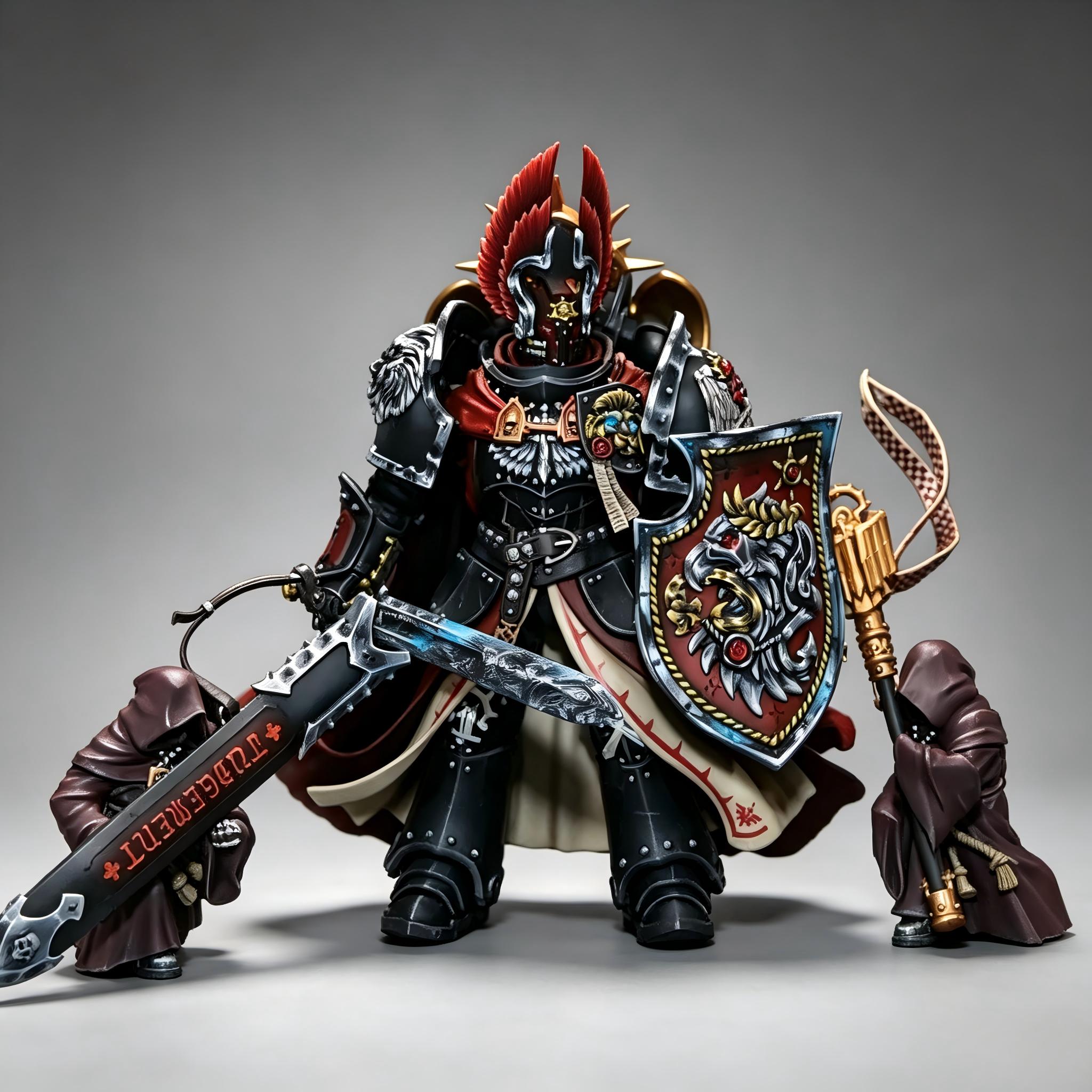 Dark Angels Primarch Lion El'Jonson Apocrypha Edition 1/18 Scale Custom Action Figure (Dual Head Sculpt Edition)