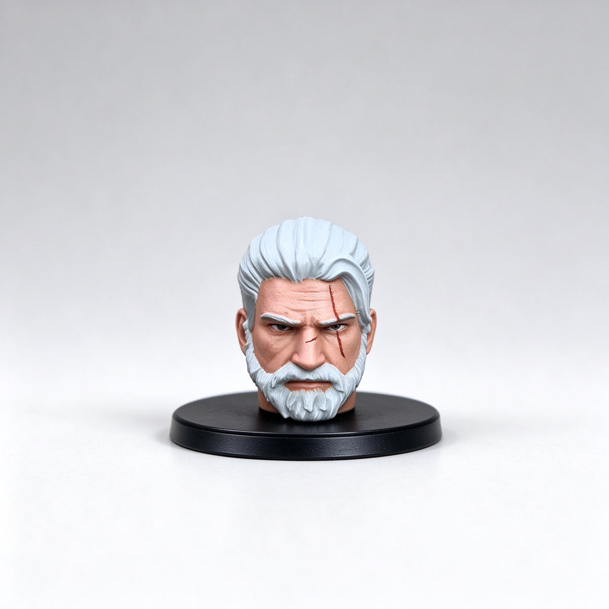 Custom Black Templars High Marshal Helbrecht Unhelmeted Head Sculpt - 1/18 Action Figure Head Upgrade