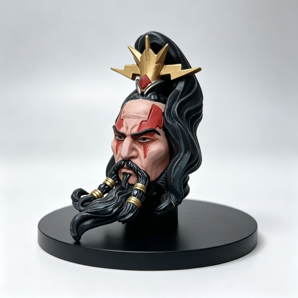 Custom White Scars Jaghatai Khan Primarch Unhelmeted Head Sculpt - Custom Action Figure Head Upgrade