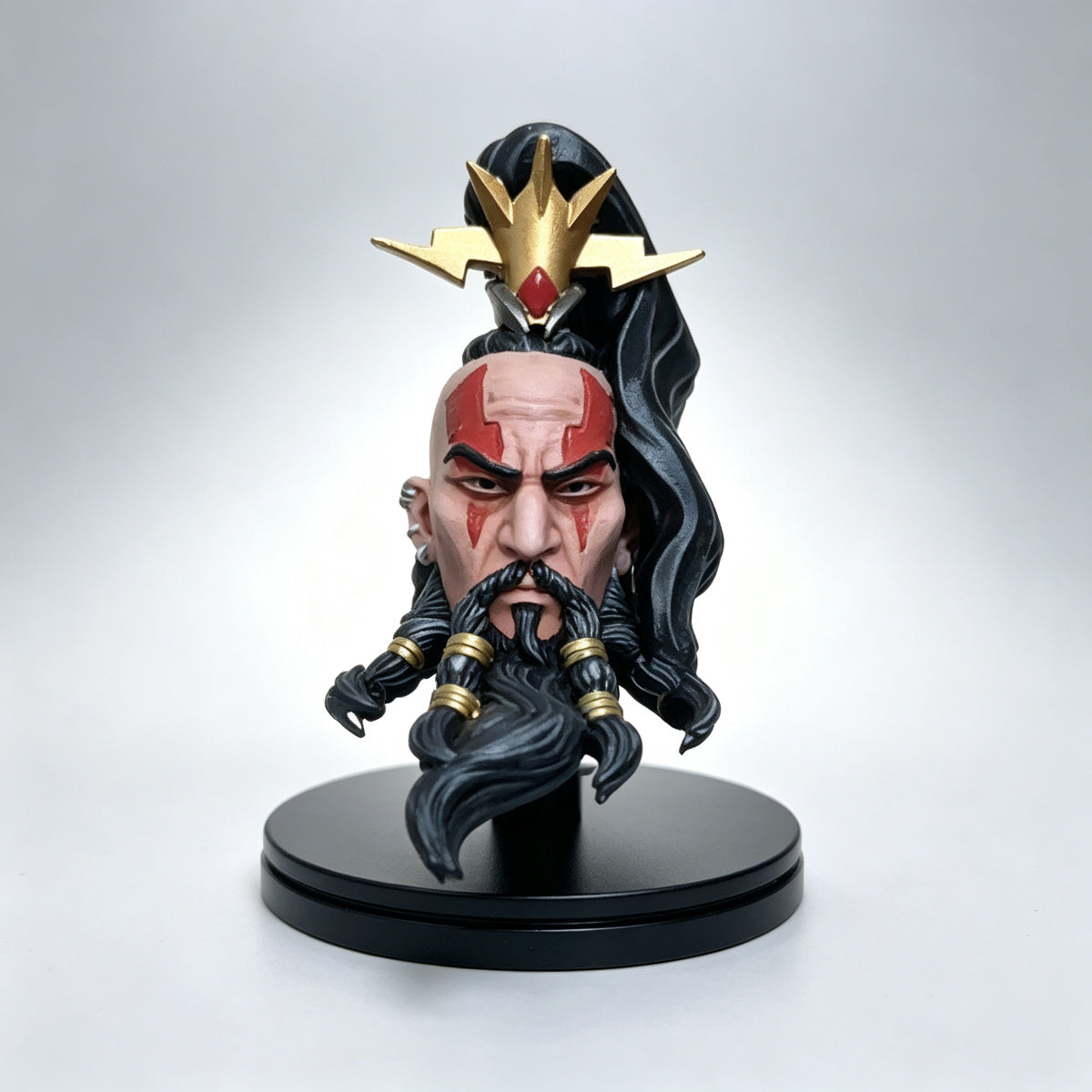 Custom White Scars Jaghatai Khan Primarch Unhelmeted Head Sculpt - Custom Action Figure Head Upgrade