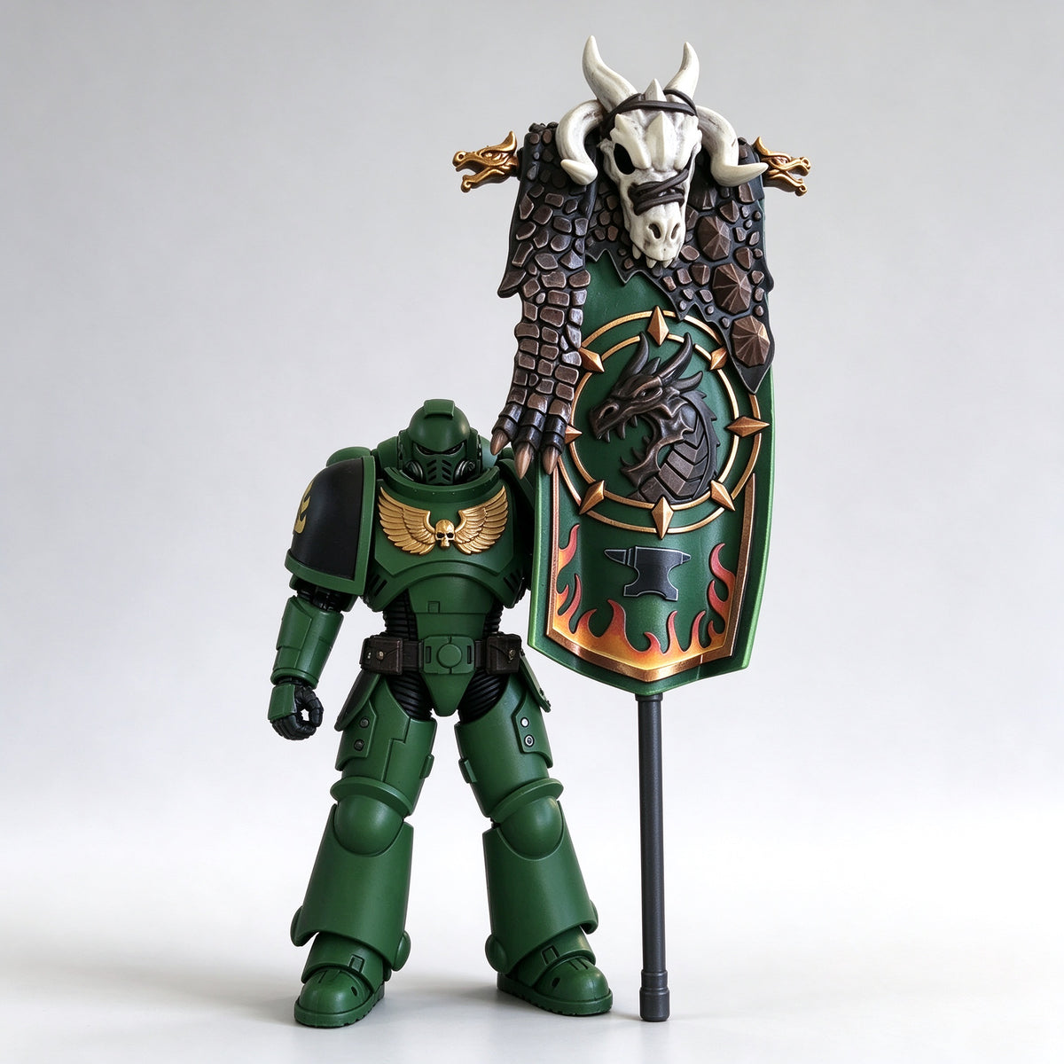 Custom Salamanders Chapter Ancient Banner - 1/18 Action Figure Banner Upgrade