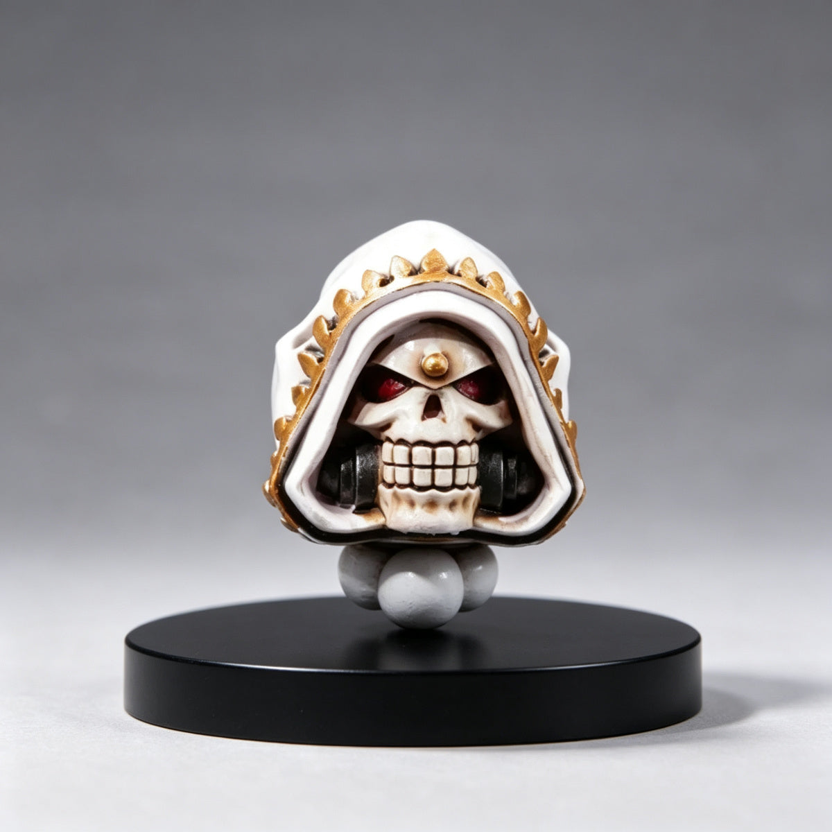 Custom Black Templars Helmet - White Hooded Skull