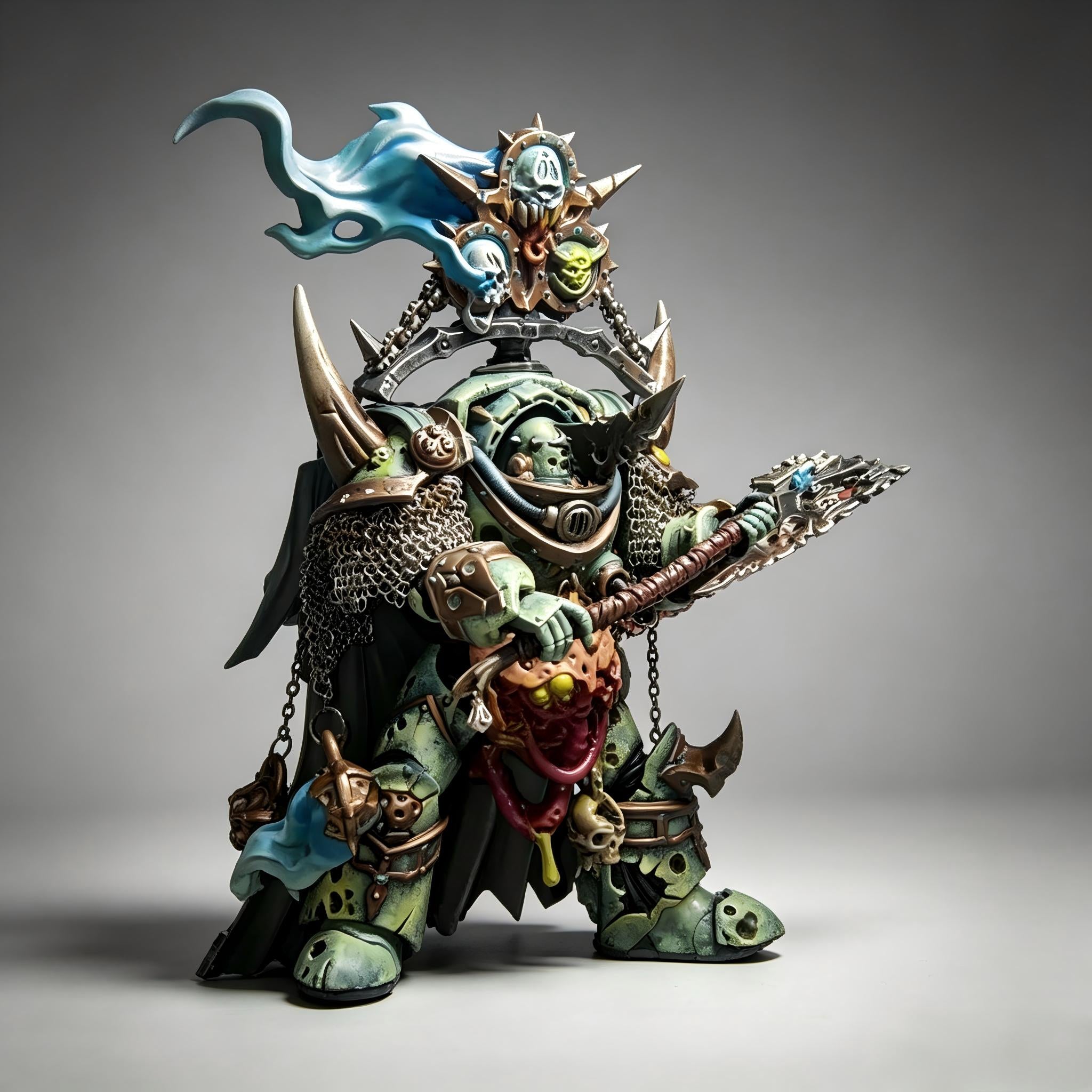 Death Guard Lord of Contagion - 1/18 Custom (Relic Cataphractii Armor & Plague Cleaver)