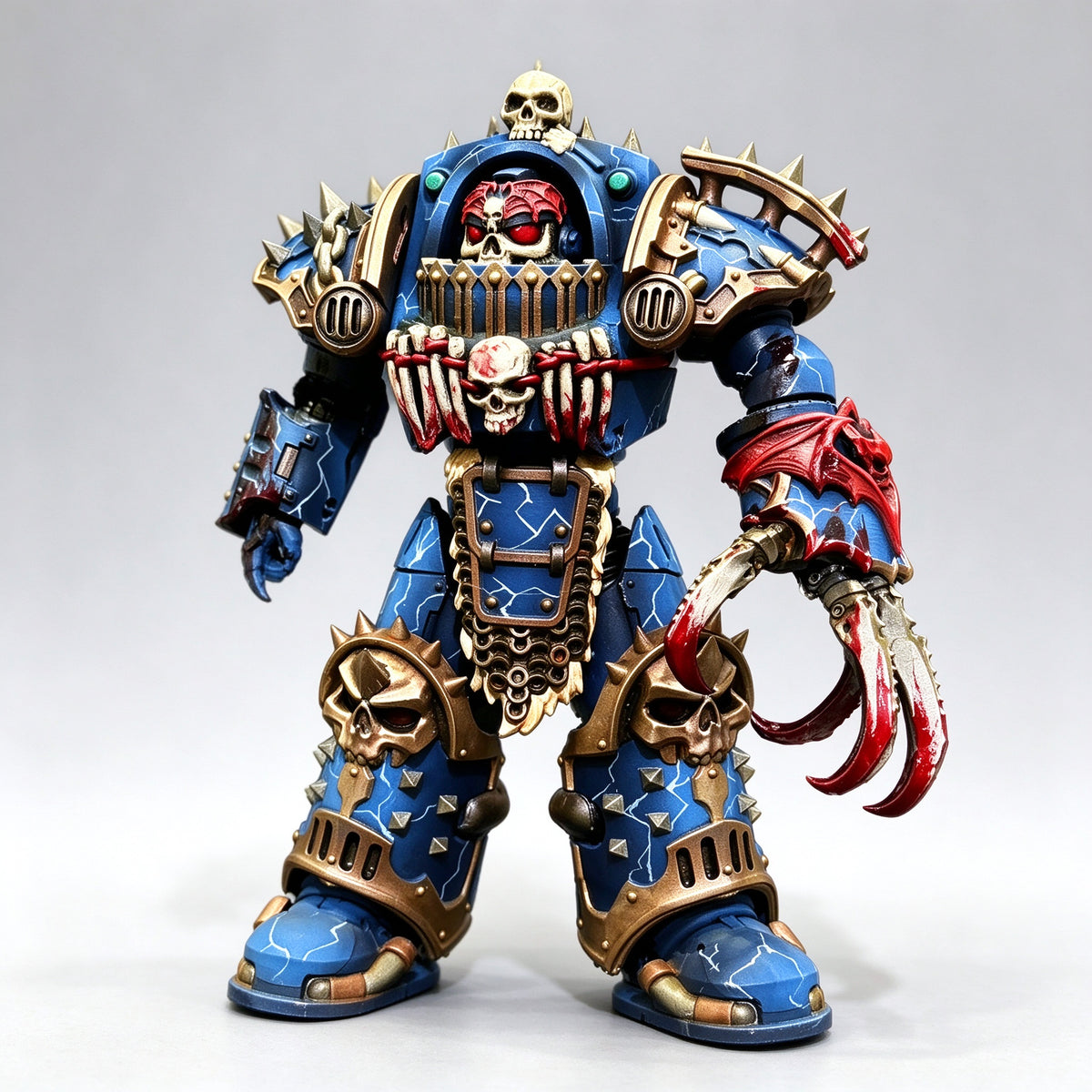 Custom 1/18 Night Lords VIII Legion Atramentar Terminator (Bat-Wing Helmet & Blood Claw)