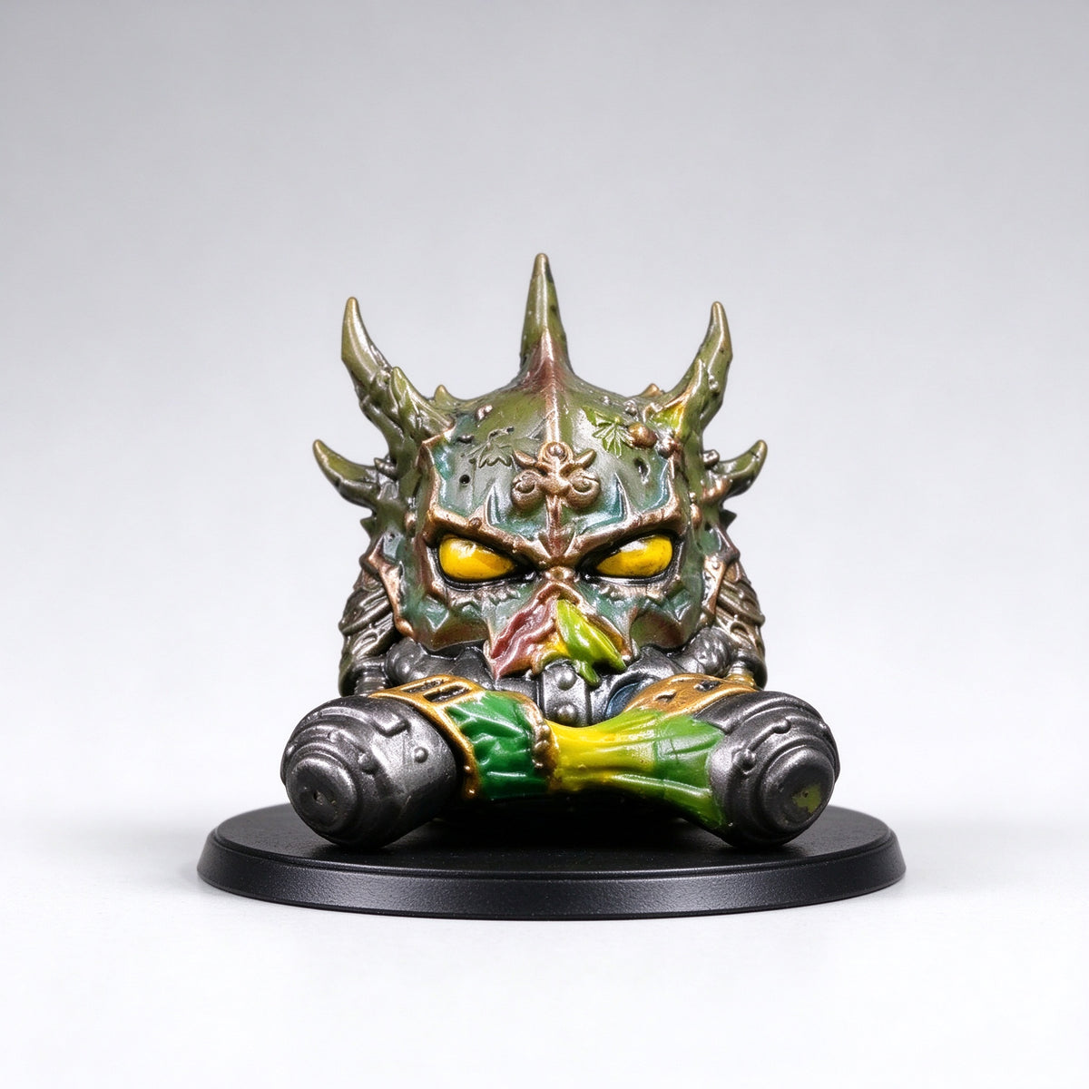 Custom Death Guard Mortarion Primarch Helmeted Head Sculpt - Custom Action Figure Upgrade