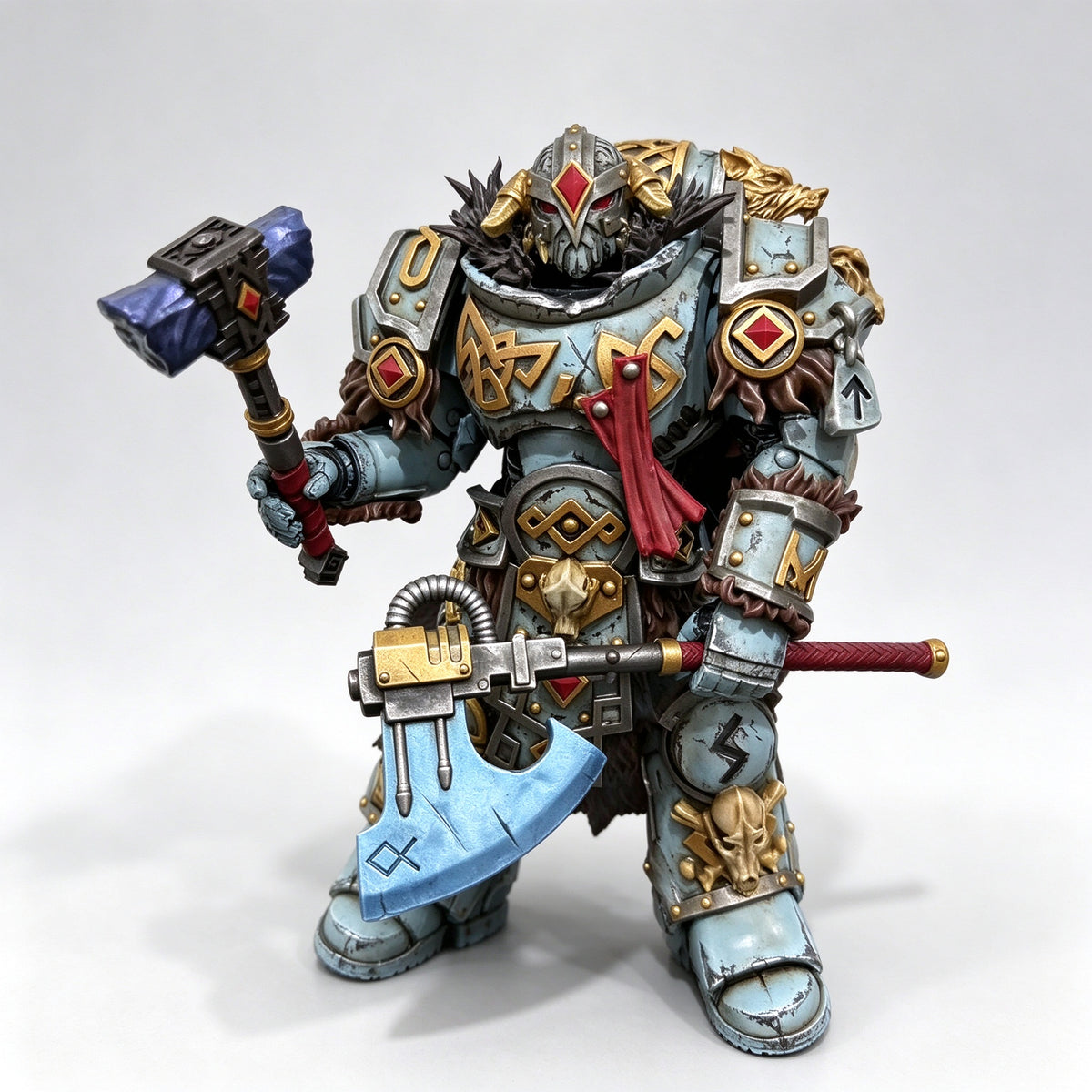 Custom 1/18 Space Wolves Wolf Lord Terminator (Frost Axe & Thunder Hammer)
