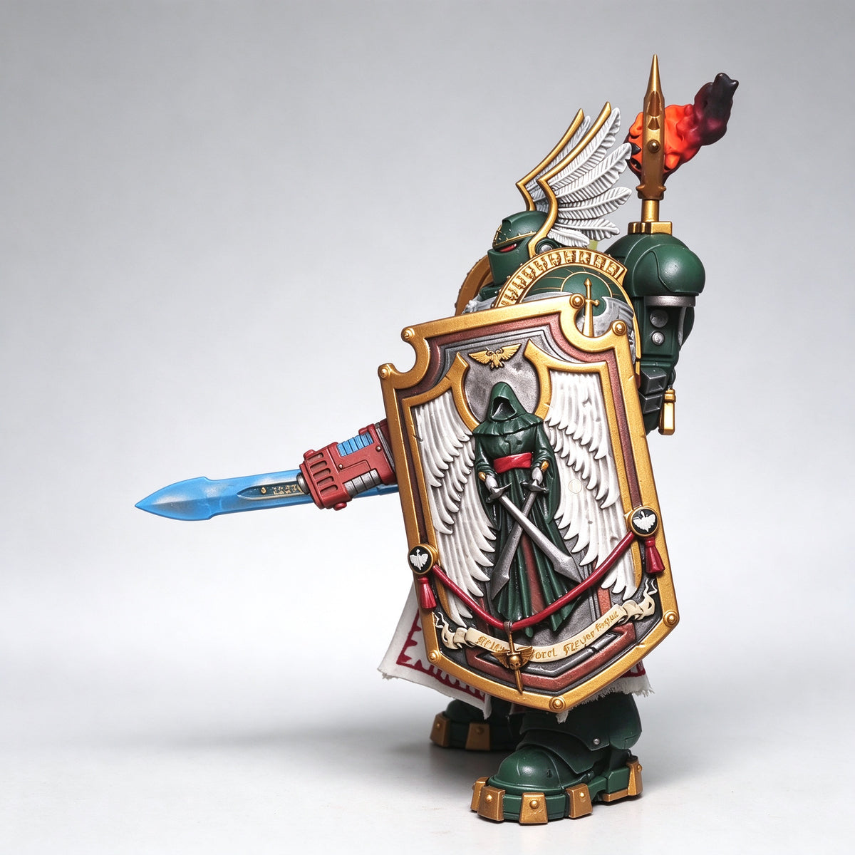 Custom 1/18 Dark Angels Company Champion (Heavenblade & Relic Shield)