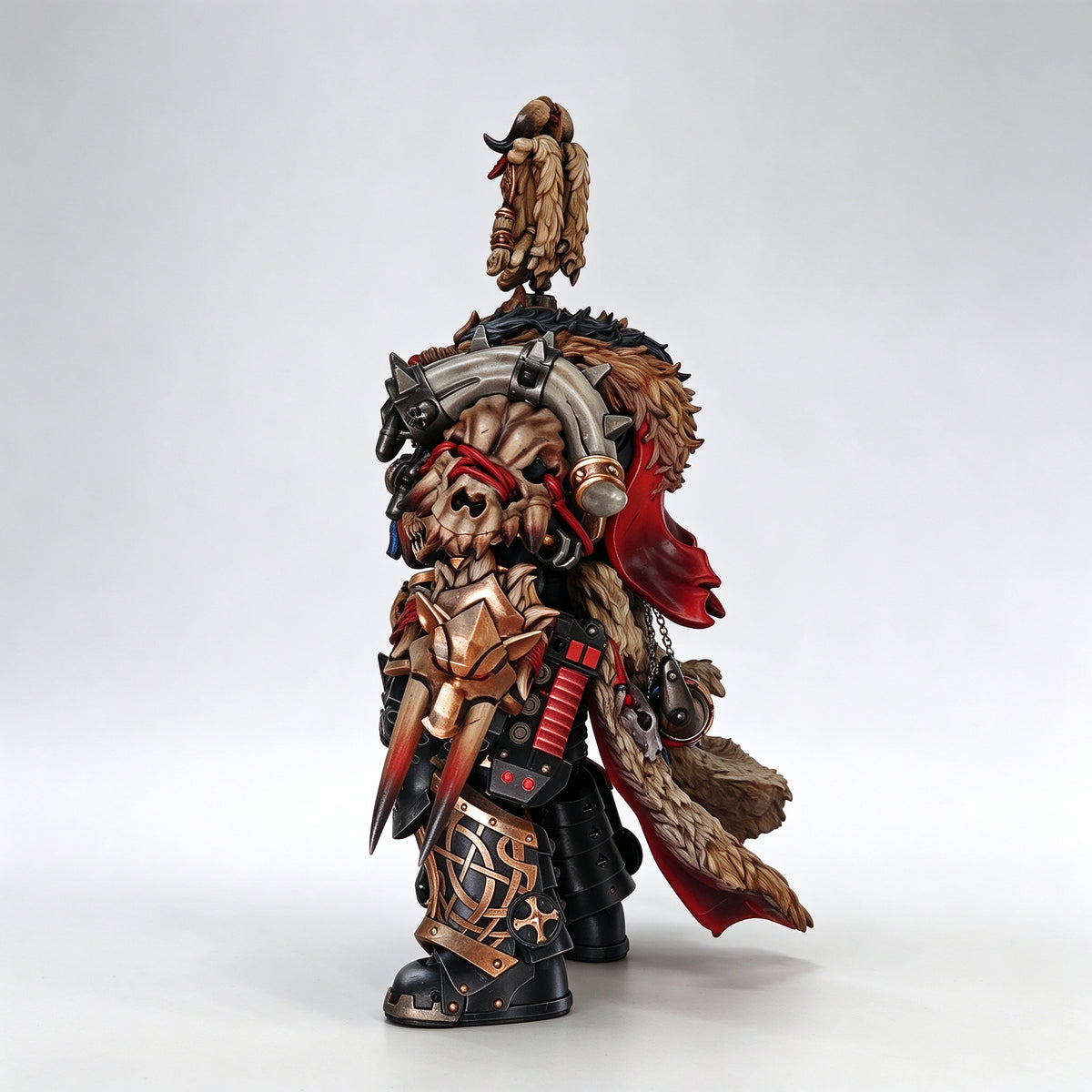 Custom 1/18 Space Wolves Wolf Lord Terminator (Black & Red Relic Armor Edition)