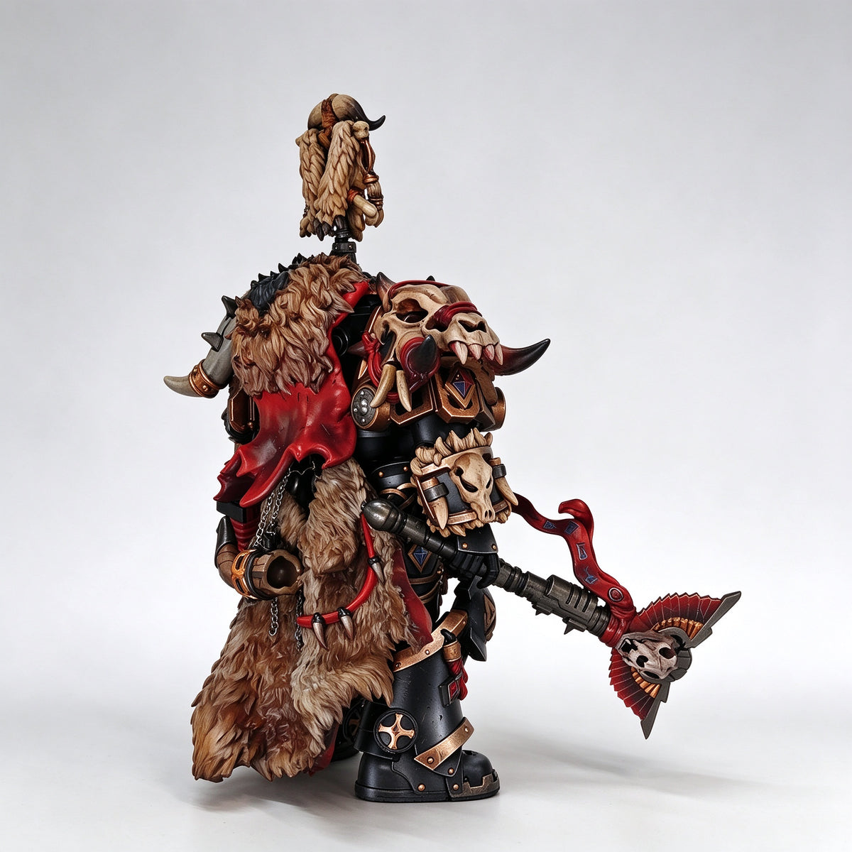Custom 1/18 Space Wolves Wolf Lord Terminator (Black & Red Relic Armor Edition)