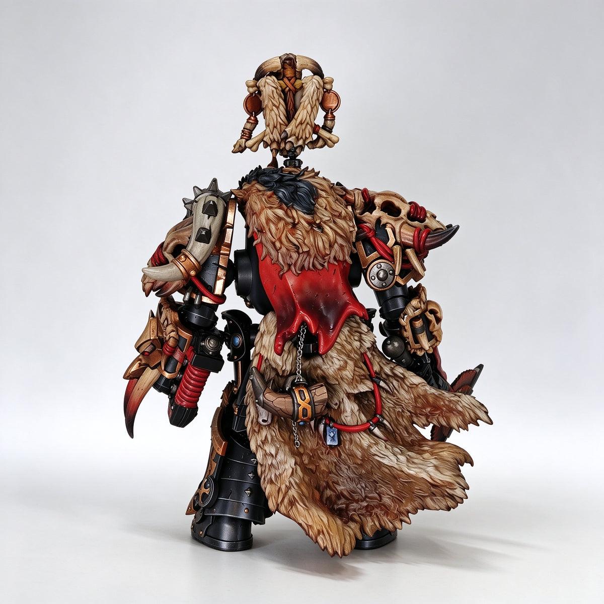 Custom 1/18 Space Wolves Wolf Lord Terminator (Black & Red Relic Armor Edition)