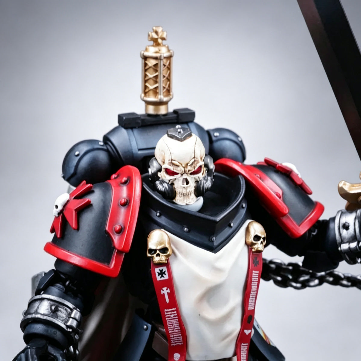 Custom Black Templars Helmet - Bone Skull Mask