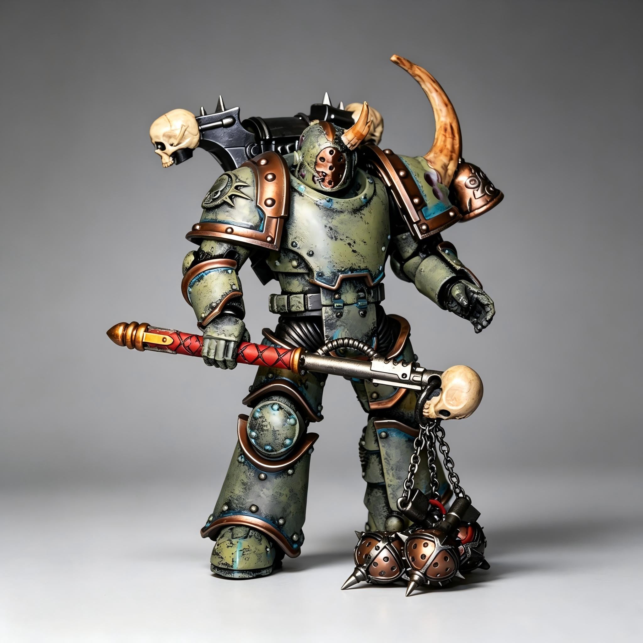 Death Guard Plague Marine - 1/18 Custom (Flail of Corruption & Mark III Armor)